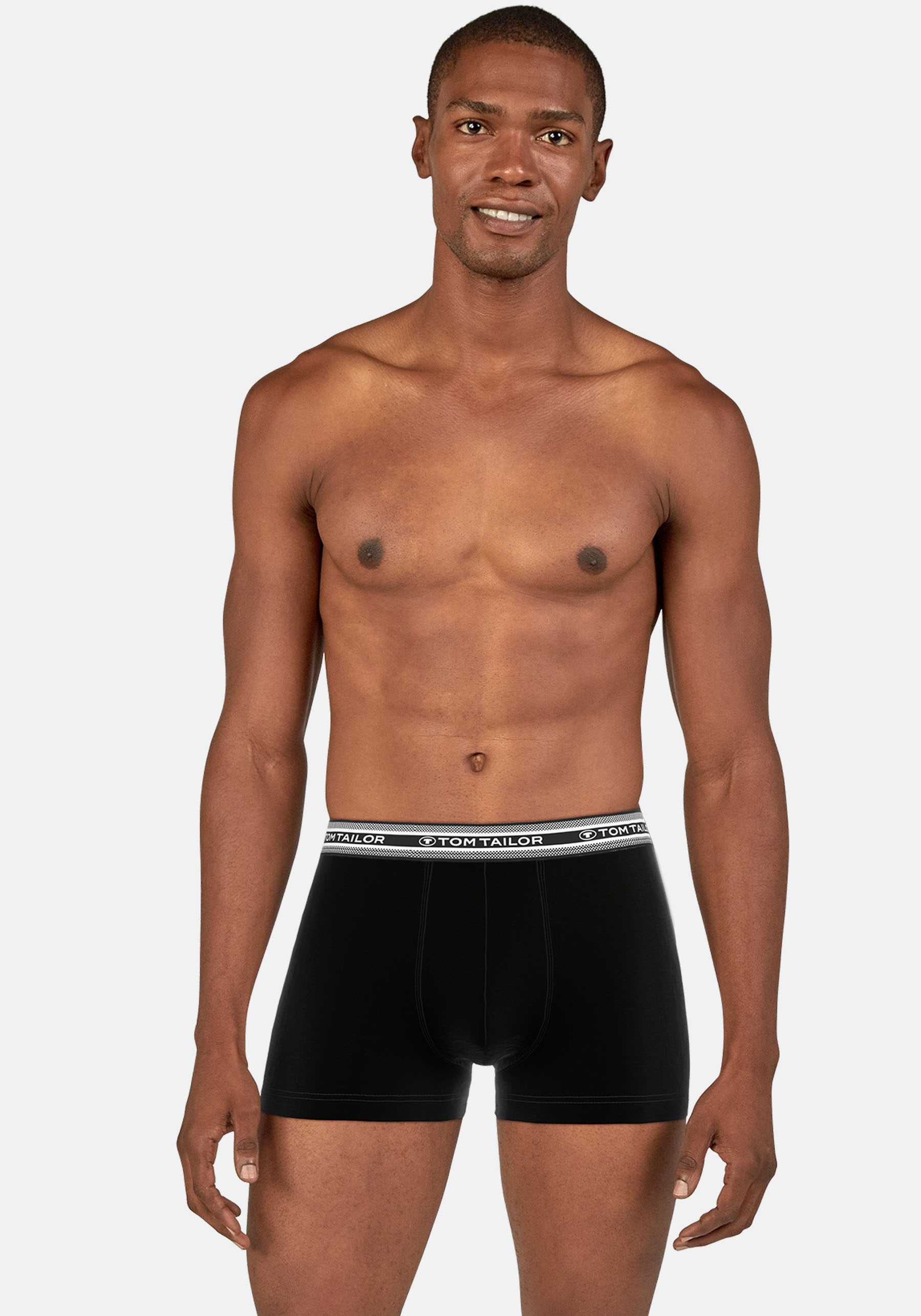 TOM TAILOR Boxershorts »Buffer«, (5er Pack), weich, bequem, eng, elastisch, atmungsaktiv Logobund, Baumwollmix