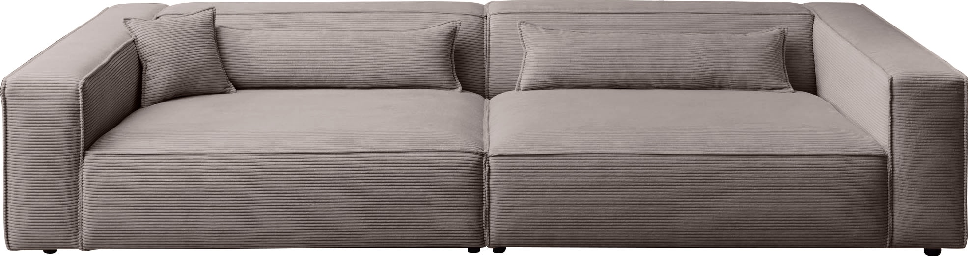 LeGer Home by Lena Gercke 3-Sitzer »PIARA XXL, Sofa mit Kedernaht in Cord, Leinenoptik o. Strukturstoff«, schwarze Füsse, bequemer Sitzkomfort, extra tiefe Sitzfläche