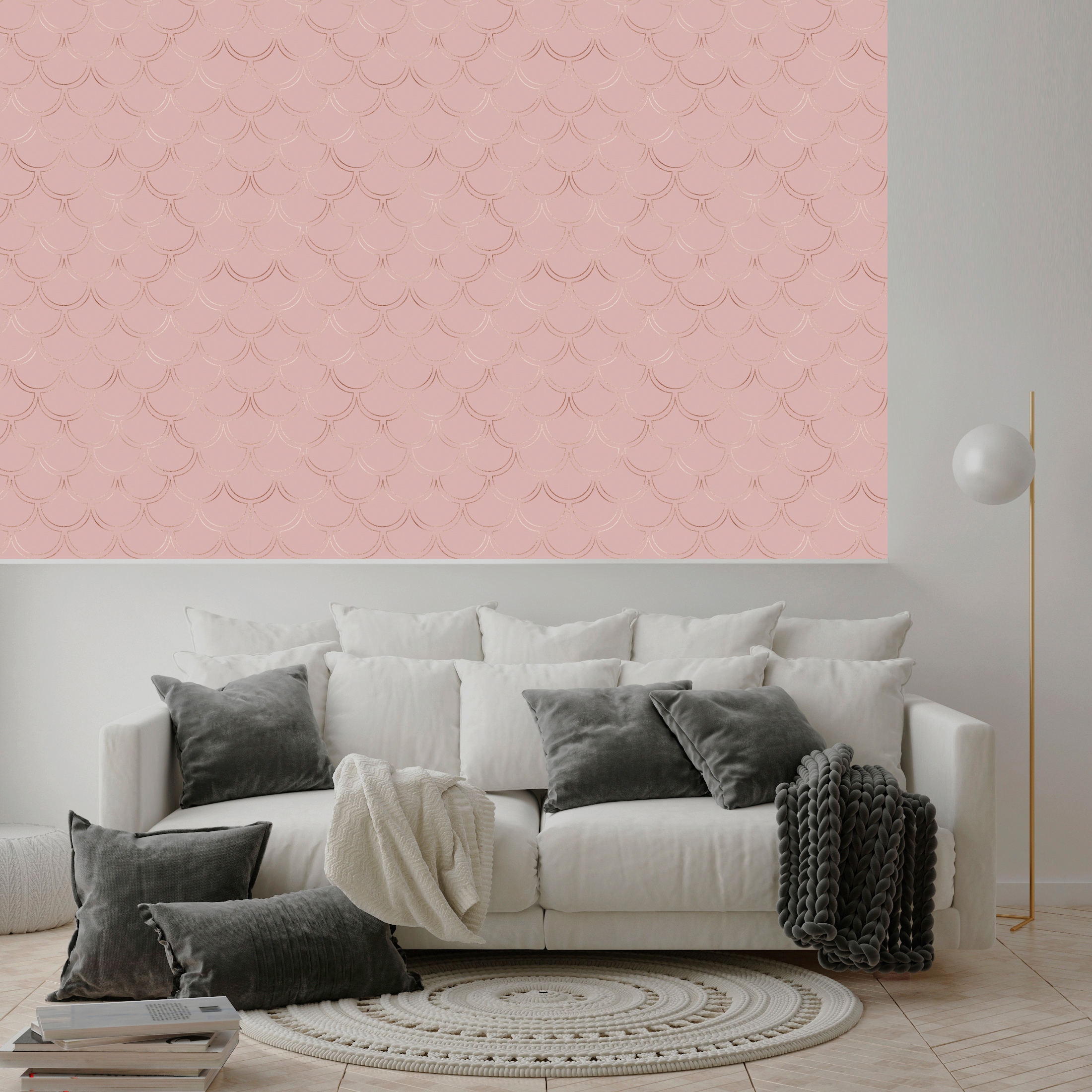 queence Vinyltapete »Elin«, bedruckt-Motiv-gemustert-Meer-Strand-naturalistisch, 90x250cm, selbstklebend, kinderleichte Anbringung, Sticker