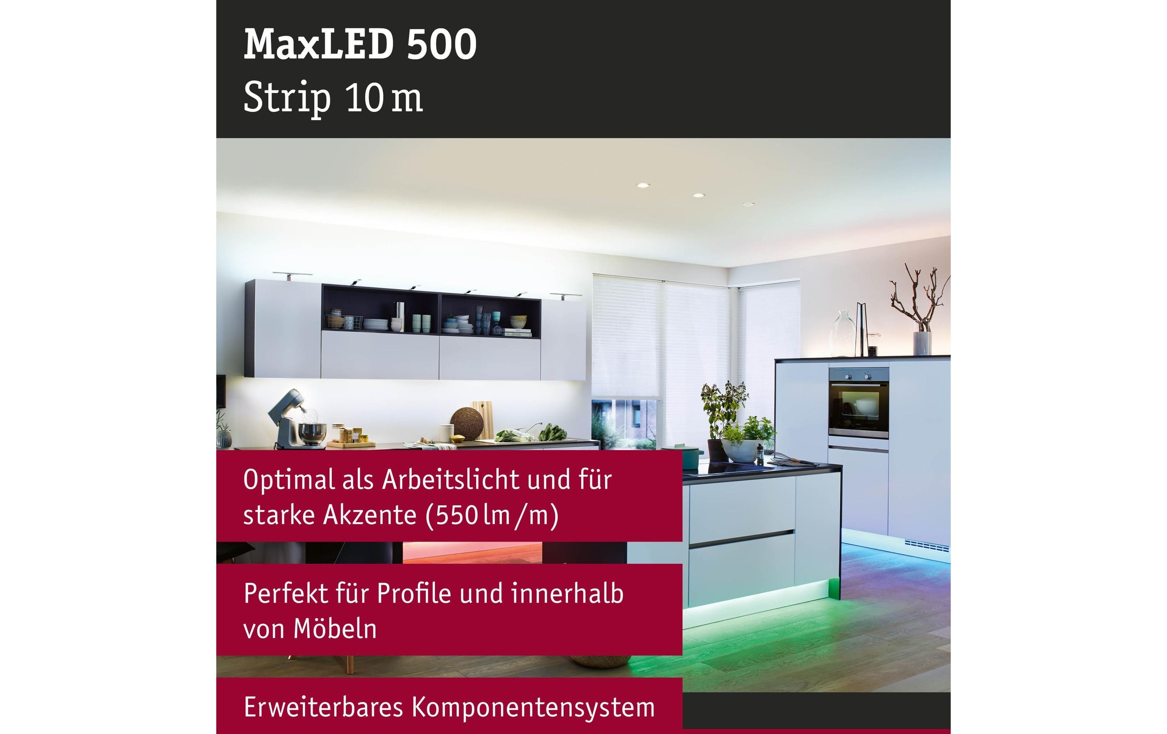 Paulmann LED-Streifen »MaxLED 500 LED Strip RGBW inkl. Adapterkabel 10 m«