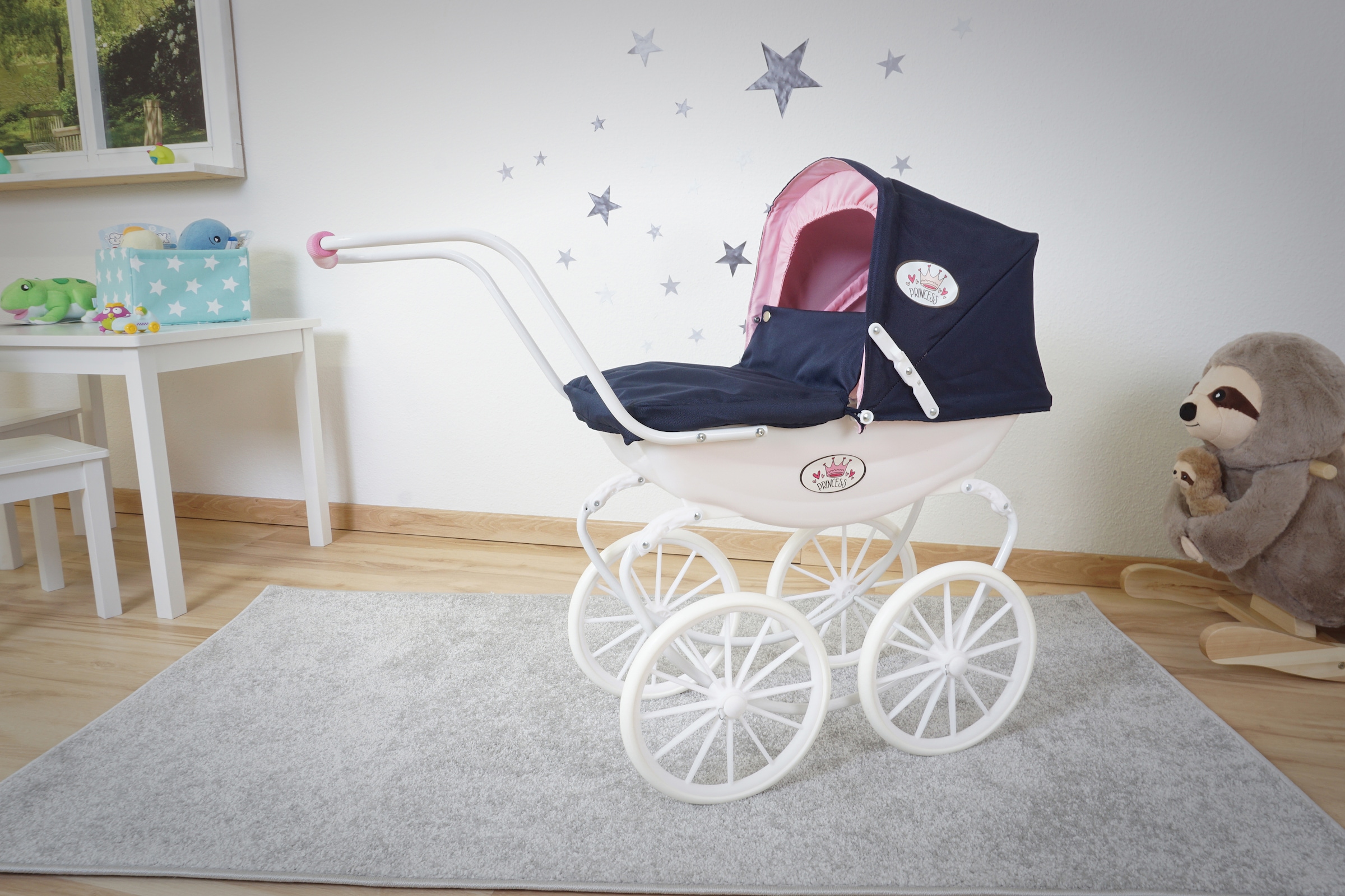 Knorrtoys® Puppenwagen »Classic - Princess Navy Blue Rose«