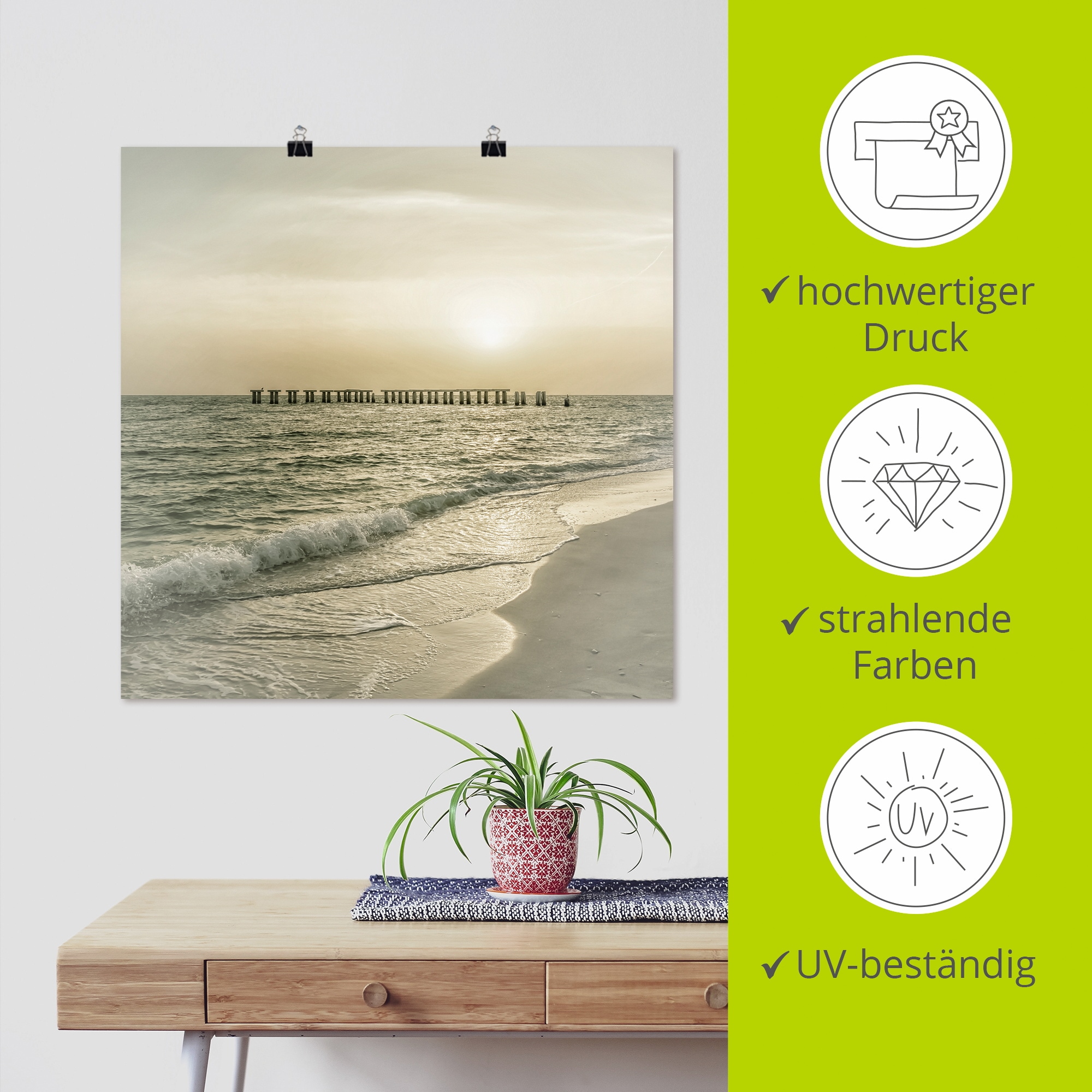 Artland Poster »Gasparilla Island Sonnenuntergang«, Strandbilder, (1 St.), als Alubild, Leinwandbild, Wandaufkleber oder Poster in versch. Grössen