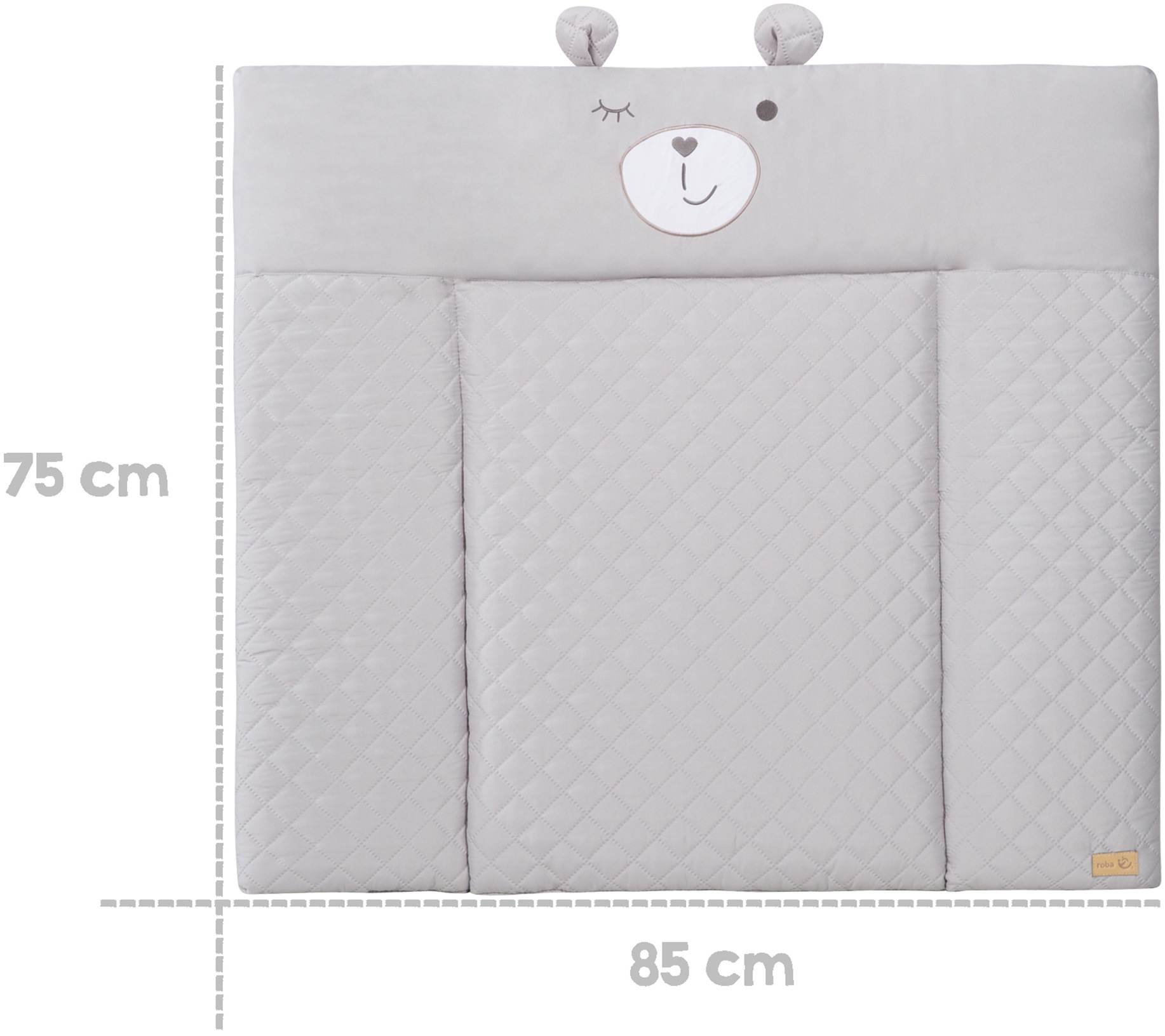 roba® Wickelauflage »Style, Soft, silberfarbengrau«, mit aufgesticktem Gesicht