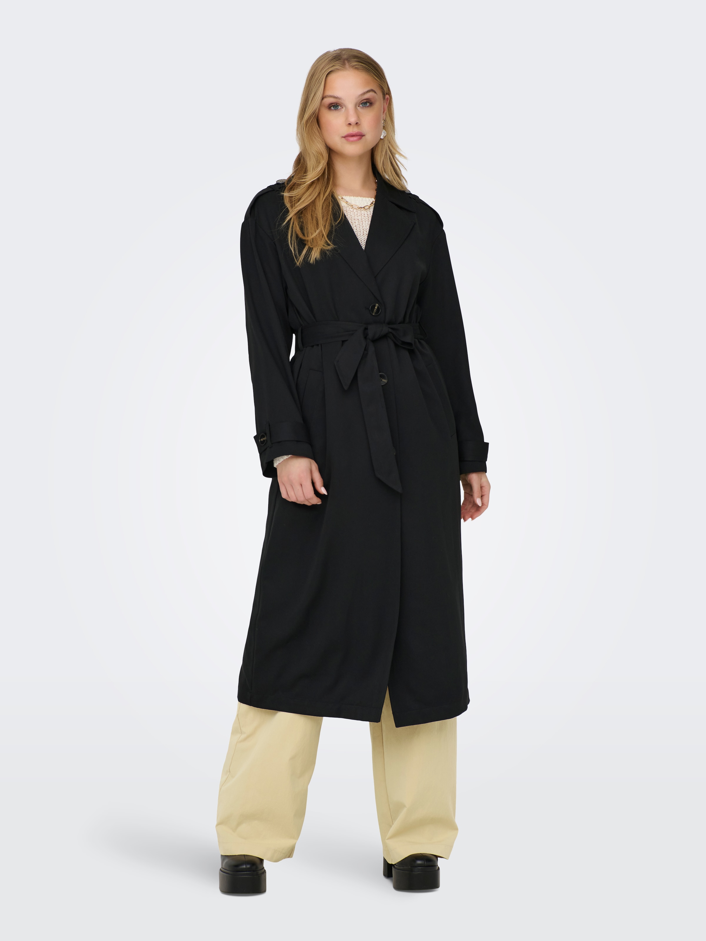 ONLY Trenchcoat »ONLLINE X-LONG TRENCHCOAT OTW NOOS«, mit Bindegürtel an der Taille - 2 Seitentaschen