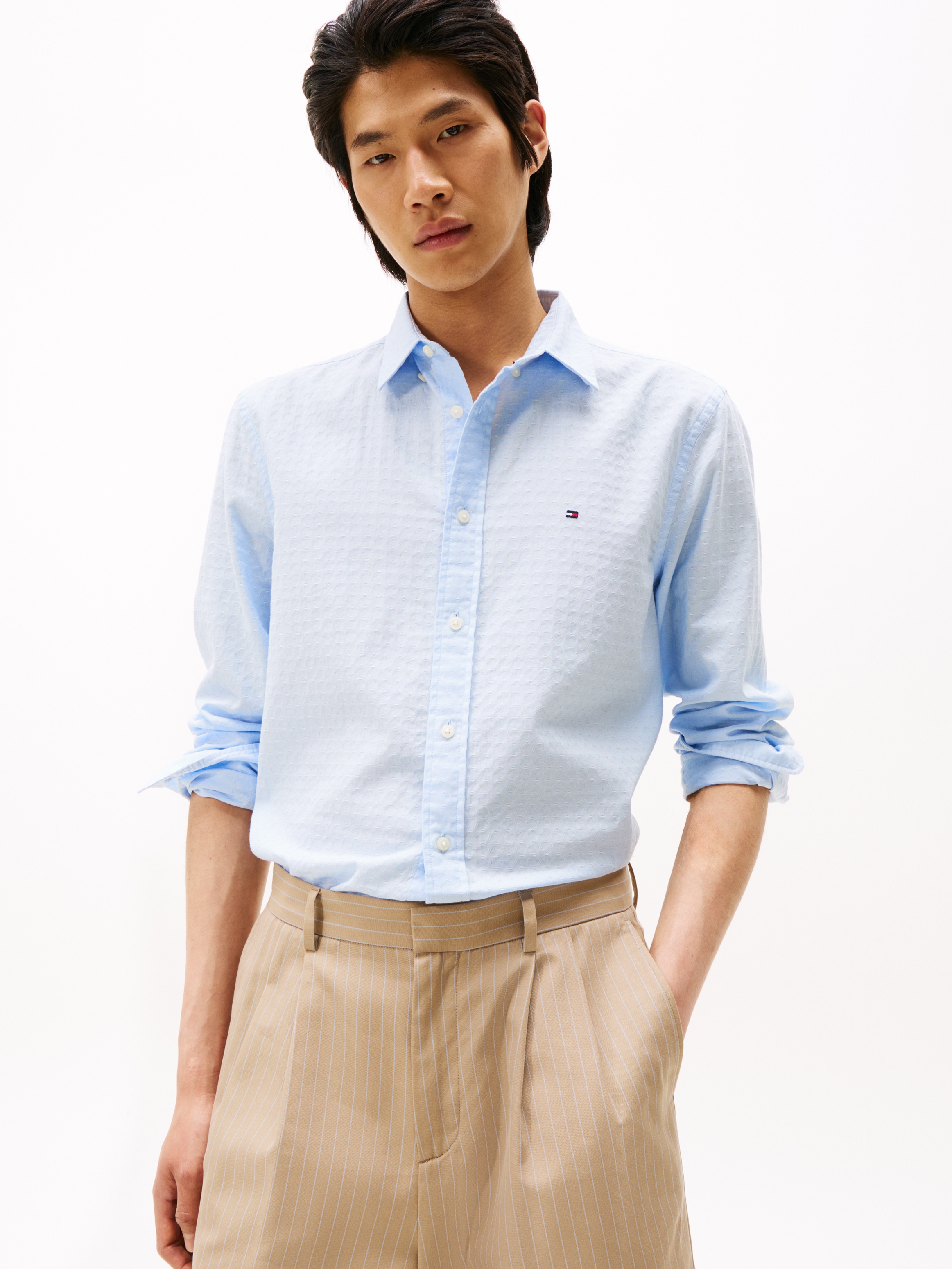 Tommy Hilfiger Langarmhemd »DOBBY STRUCTURE Regular Fit SHIRT«