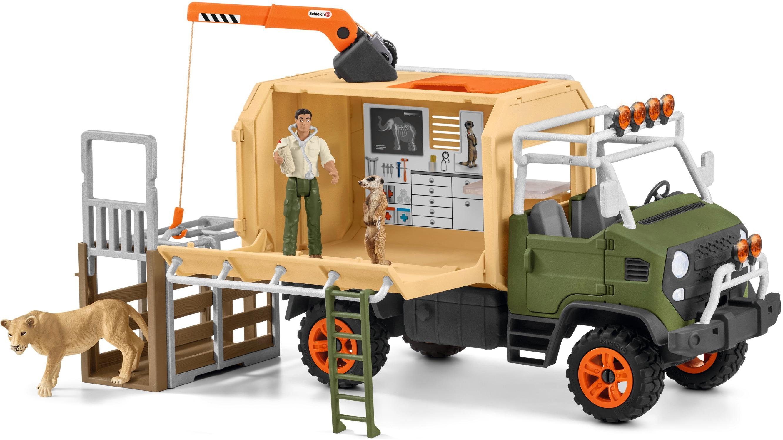 Schleich Spielwelt "WILD LIFE, Grosser Truck Tierrettung (42475)" Made in Europe