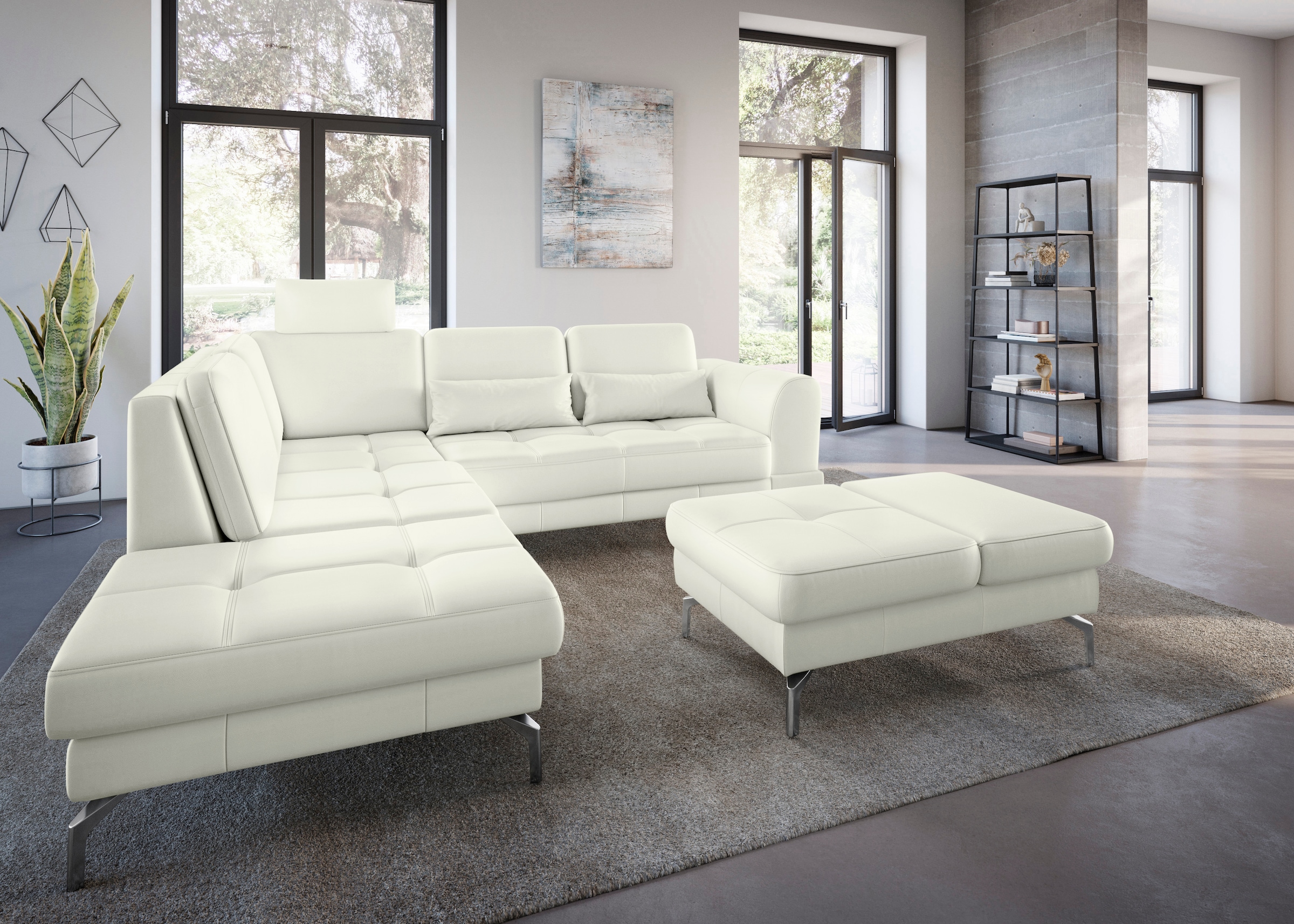 sit&more Hocker »Bendigo«, mit Klappfunktion, Bodenfreiheit 15 cm, wahlweise in 2 Fussfarben