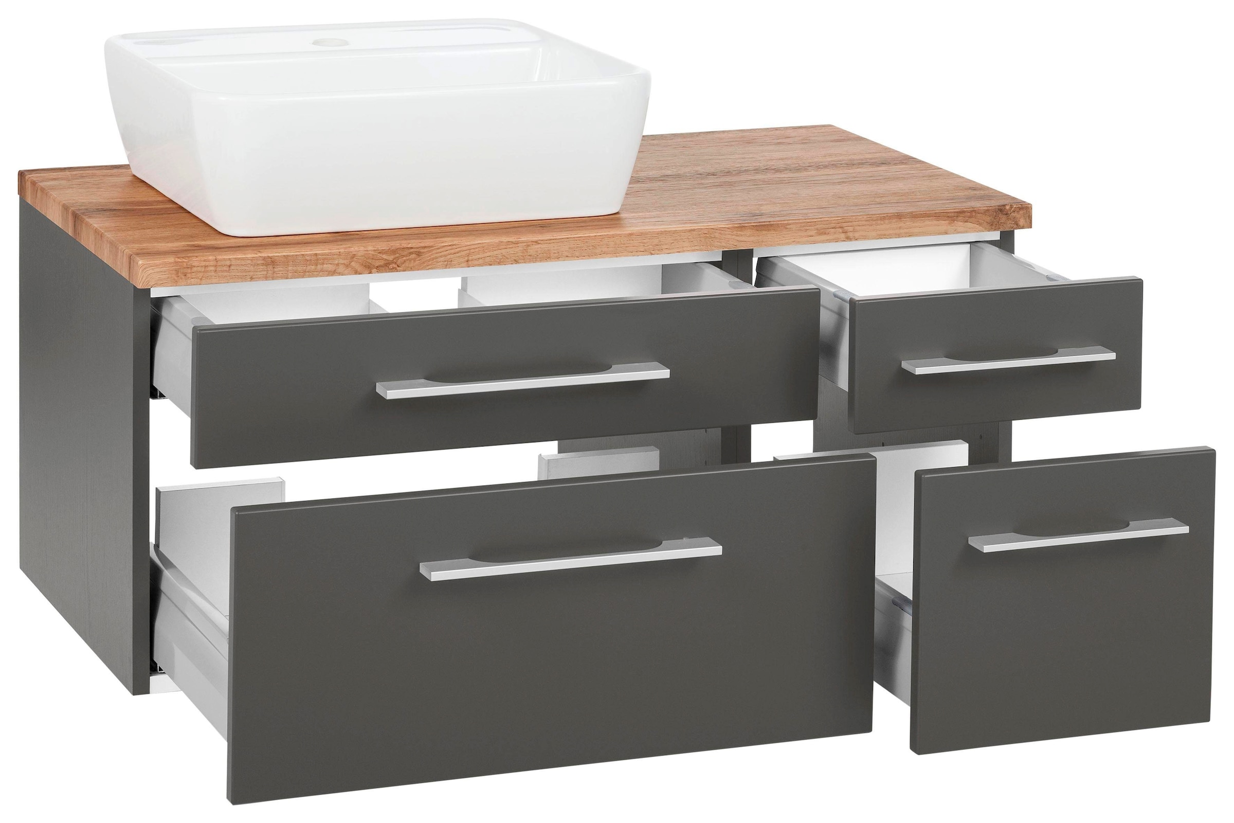 welltime Waschbeckenunterschrank »Davos«, Badmöbel, Waschtisch inkl. Waschbecken, Breite 90 cm