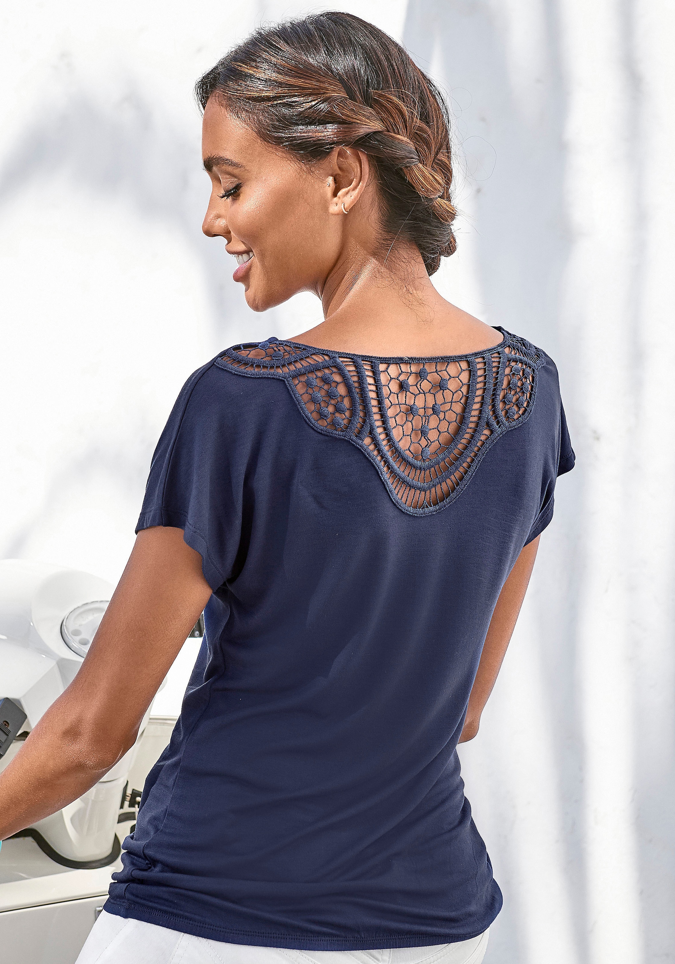Vivance T-Shirt, (2er-Pack), mit weicher Häkelspitze am Rücken online  shoppen bei Jelmoli-Versand Schweiz | T-Shirts