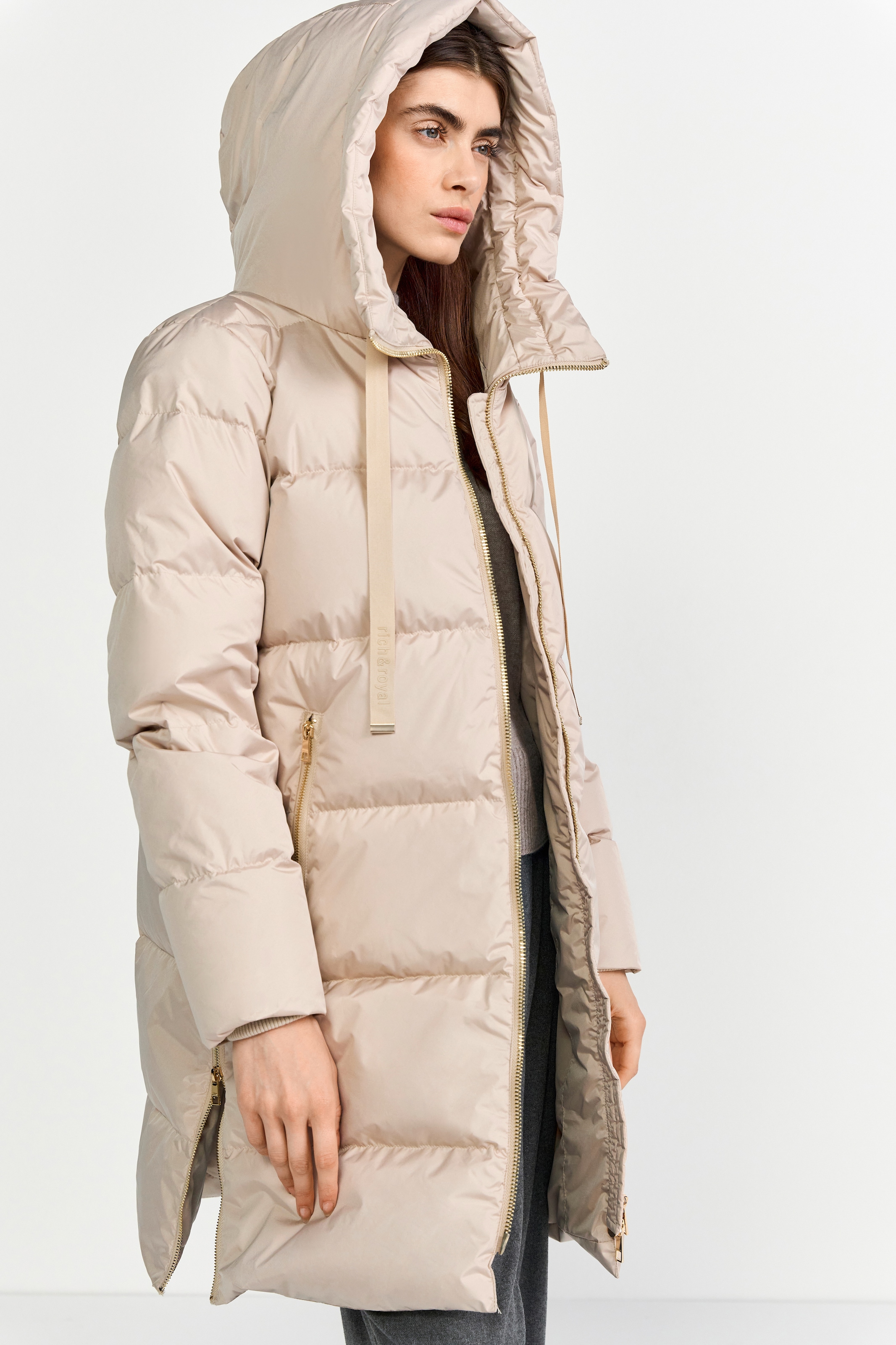 RICHROYAL Steppmantel, oversized, mit Reissverschlüssen an den Seiten, Wintermantel