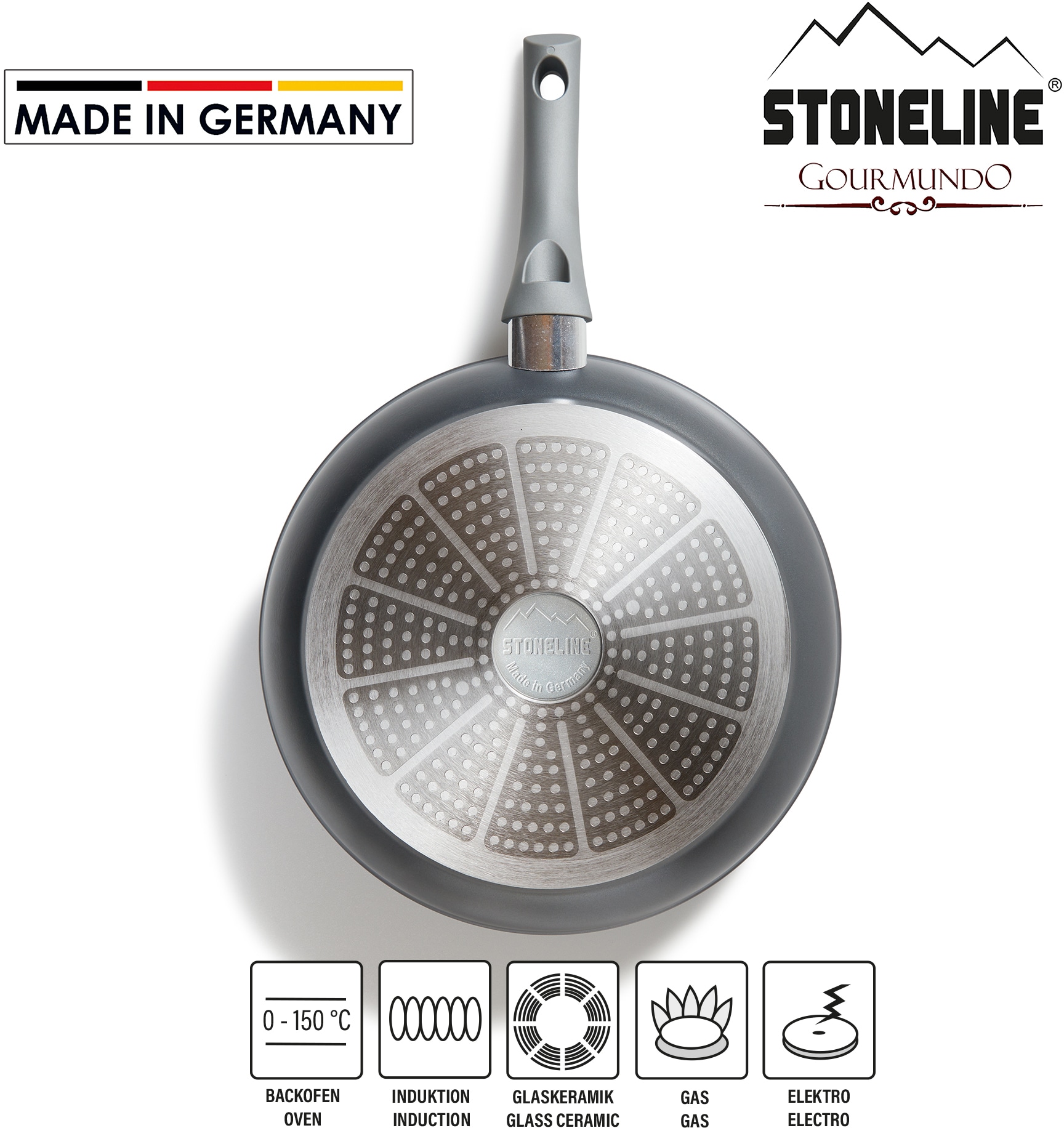 STONELINE Bratpfanne »Gourmundo«, Aluminium, (1 tlg.), Made in Germany, STONELINE®-Antihaftbeschichtung, Indukton, Induktion