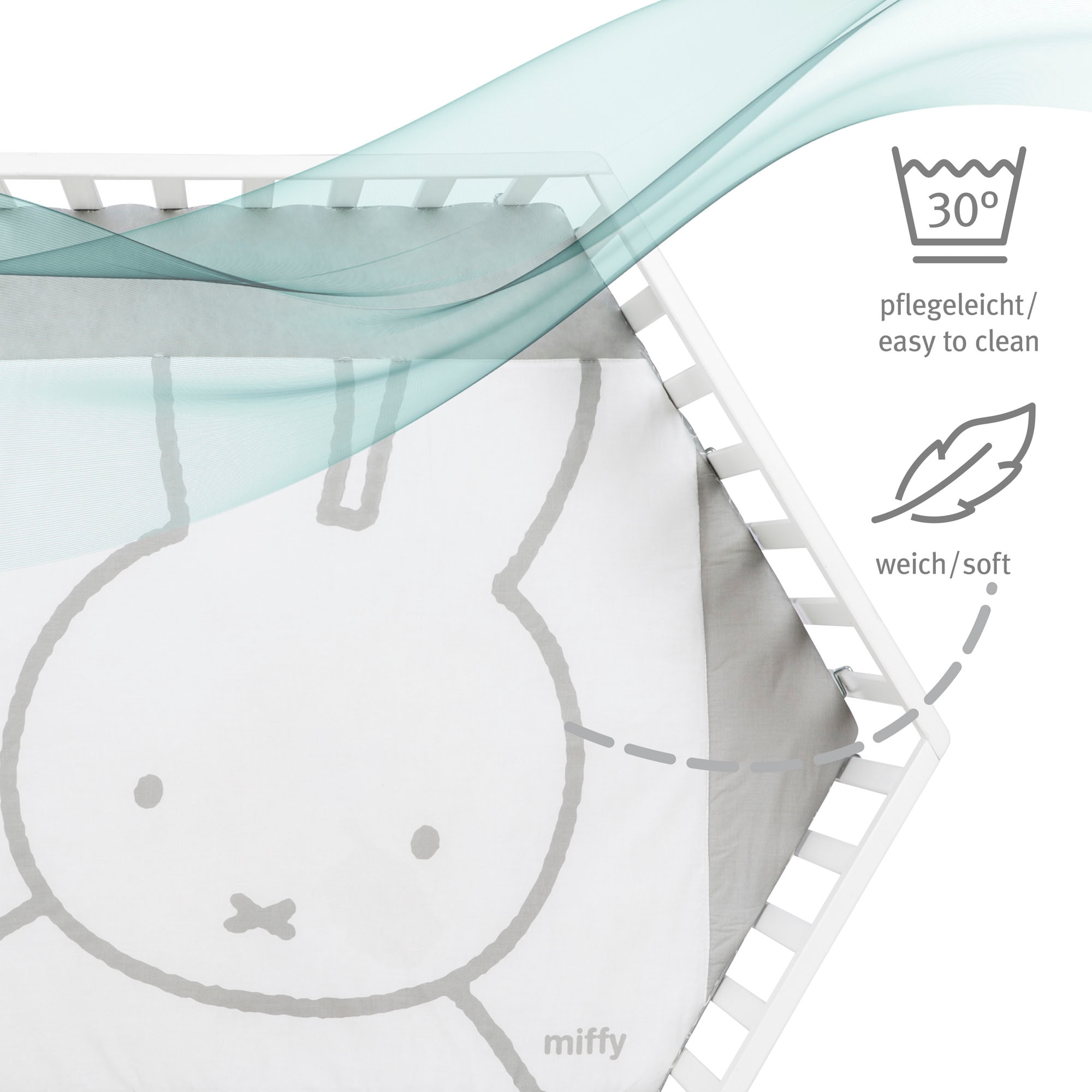 roba® Laufgitter »miffy®, weiss, 6-eckig«, bis 15 kg, mit Stoffeinlage