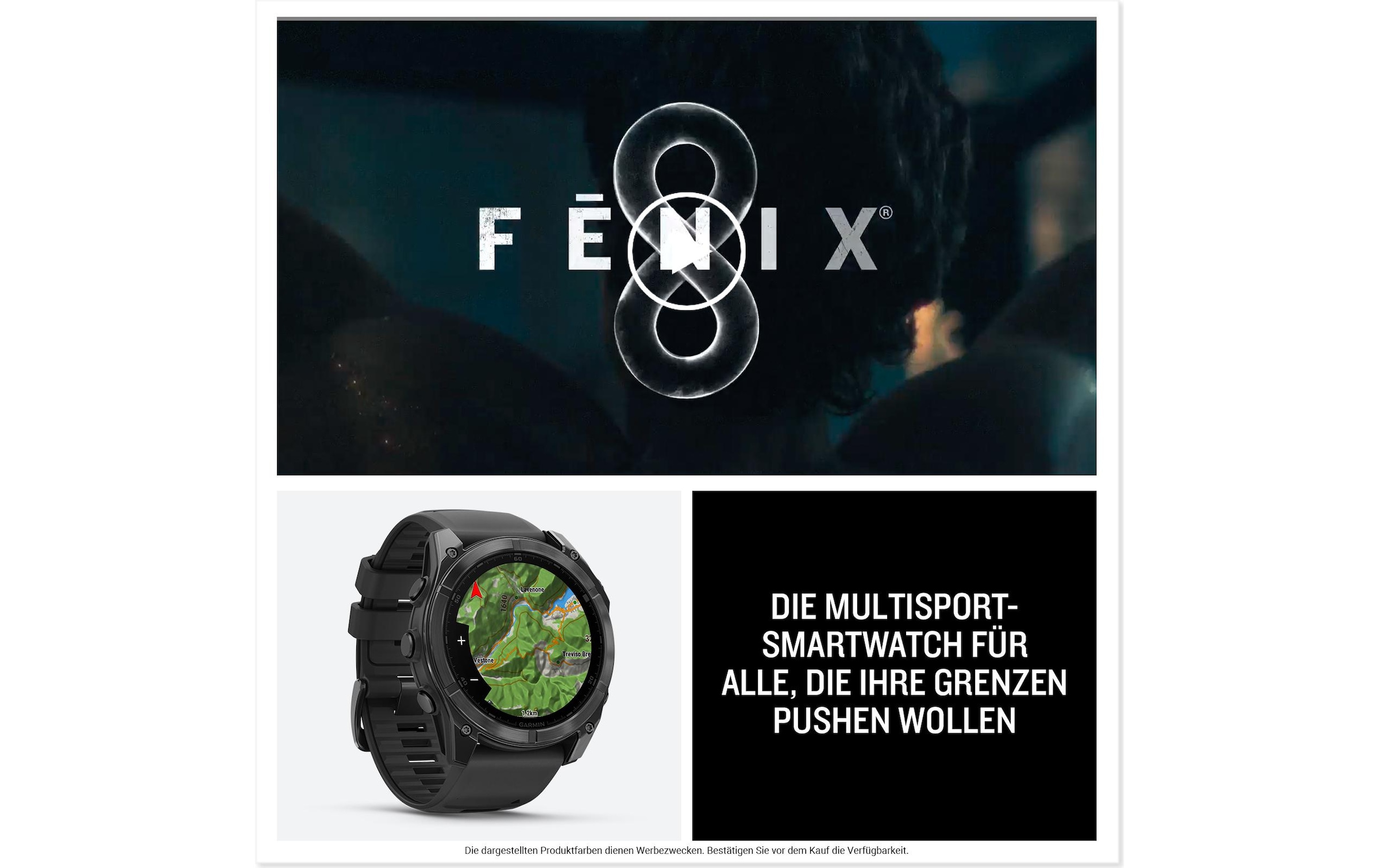 Garmin Smartwatch »Fenix 8 AMOLED, 47 mm«, (3,542 cm / 1,4 Zoll), 32 GB,)