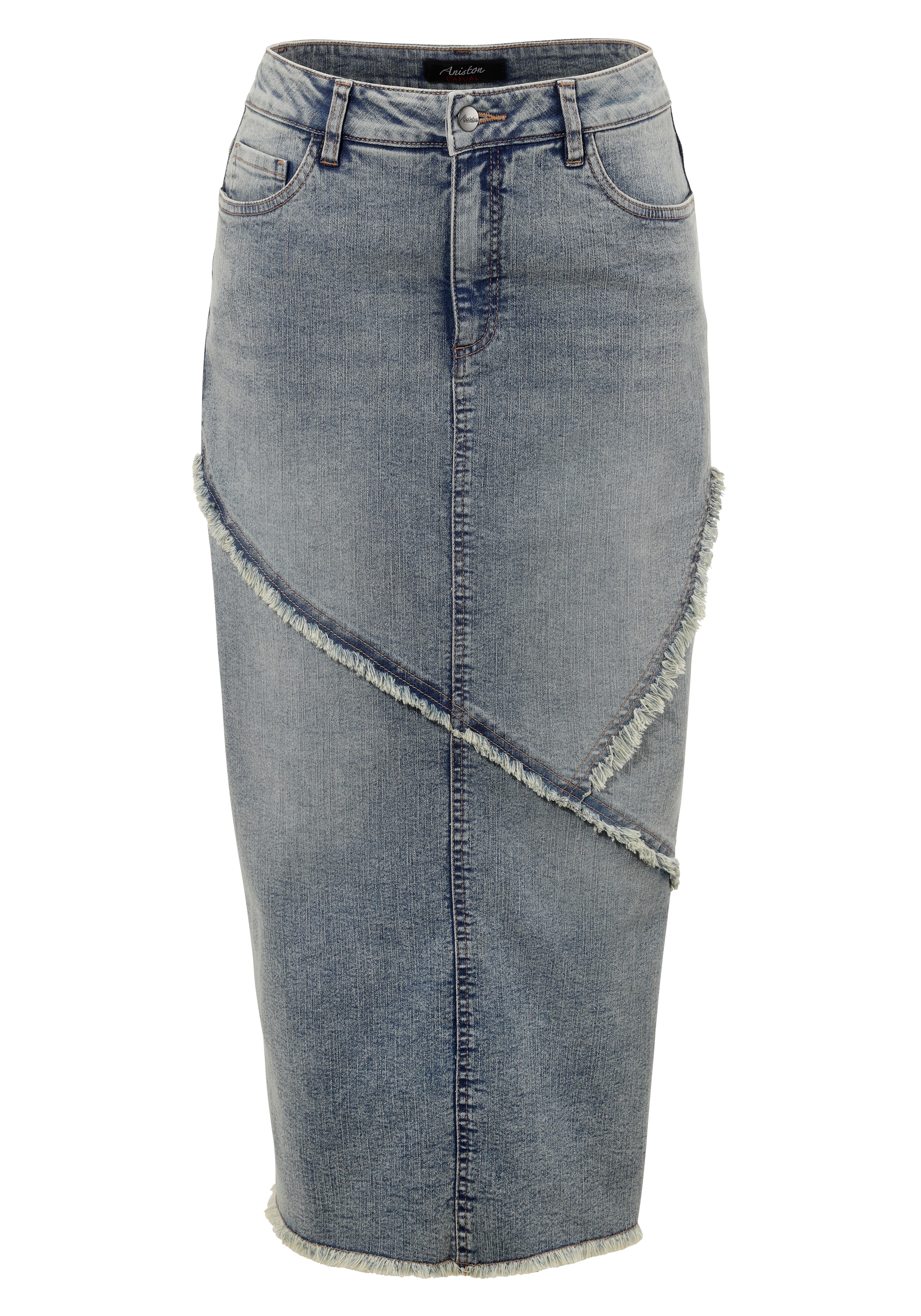 Aniston CASUAL Jeansrock, mit raffiniertem Seitenschlitz