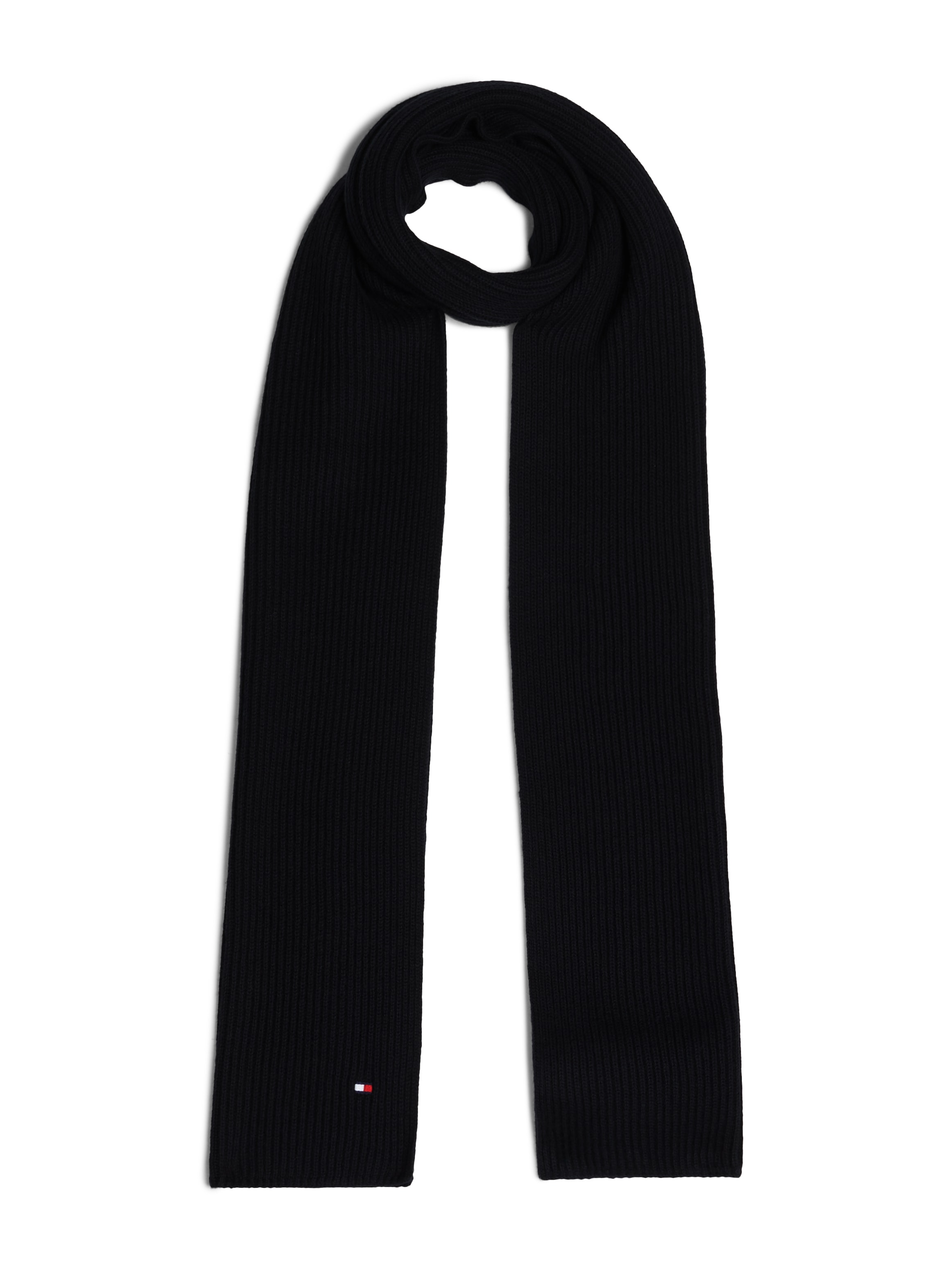 Tommy Hilfiger Strickschal »TH FLAG PIMA COTTON CASH SCARF«, mit Logostickerei