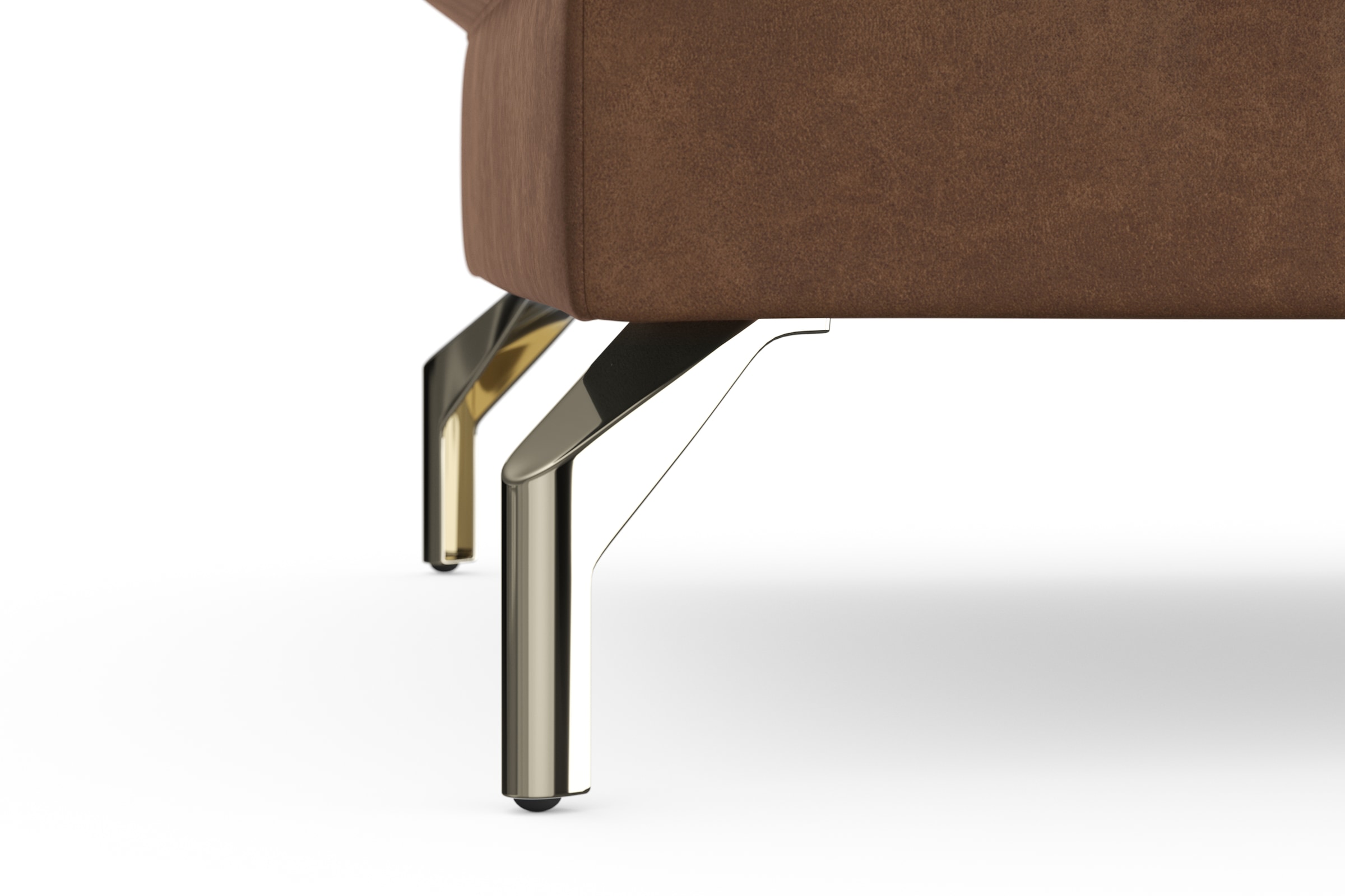 sit&more Hocker »Fashion«, inklusive Federkern, mit satinierten Nickelfüssen