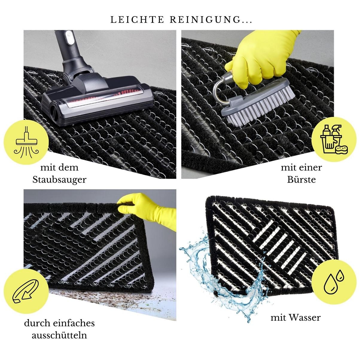 HANSE Home Fussmatte »Grid Brushes Mat, Türmatte«, rechteckig, 33 mm Höhe, Gitter, Robust, Bürsten, Innen, Aussen, Schmutzabtreter, Wetterfest