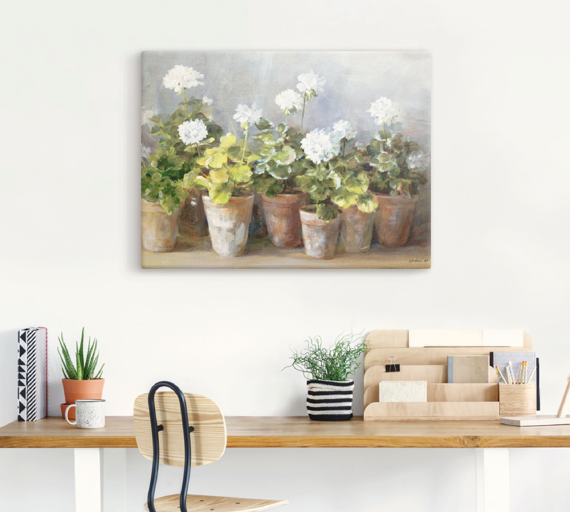 Artland Wandbild »Weisse Geranien«, Blumen, (1 St.), als Leinwandbild, Poster in verschied. Grössen
