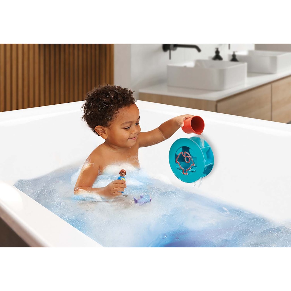 Playmobil® Konstruktions-Spielset »Wasserwirbelrad mit Babyhai (70636), Playmobil 123 - Aqua«, (6 St.), Made in Europe