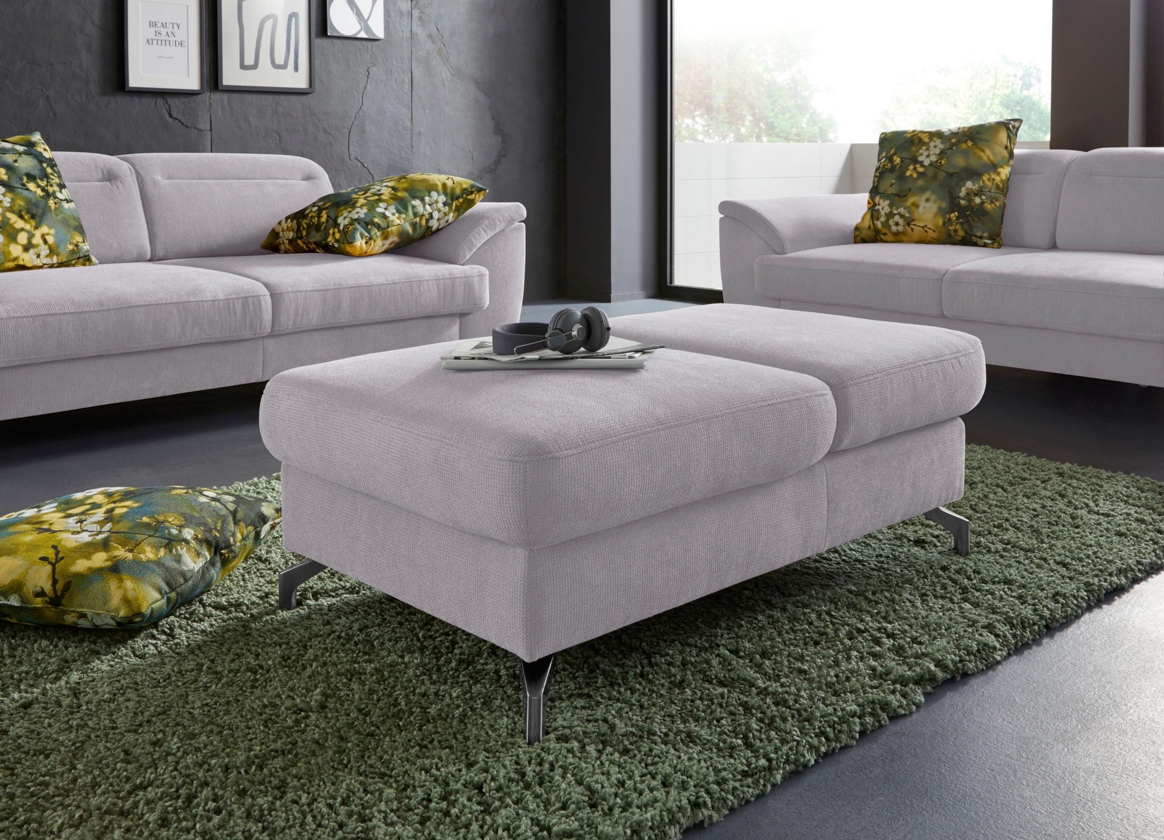 sit&more Hocker »Percy«, Fusshöhe 12 cm, mit Klappfunktion, wahlweise in 2 Fussfarben
