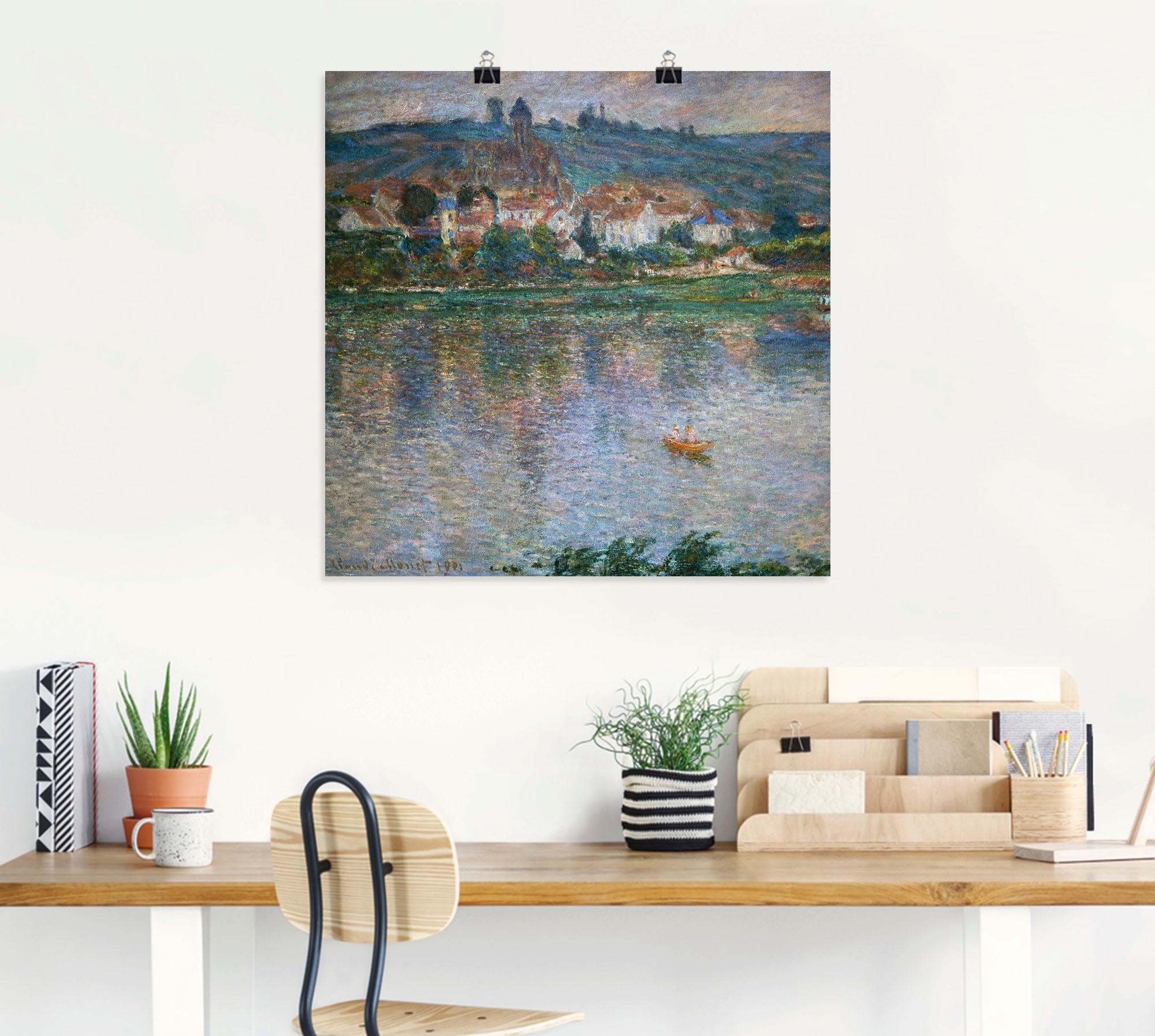 Artland Wandbild »Blick über den Fluss auf Vetheuil. 1901«, Gewässer, (1 St.), als Alubild, Leinwandbild, Wandaufkleber oder Poster in versch. Grössen
