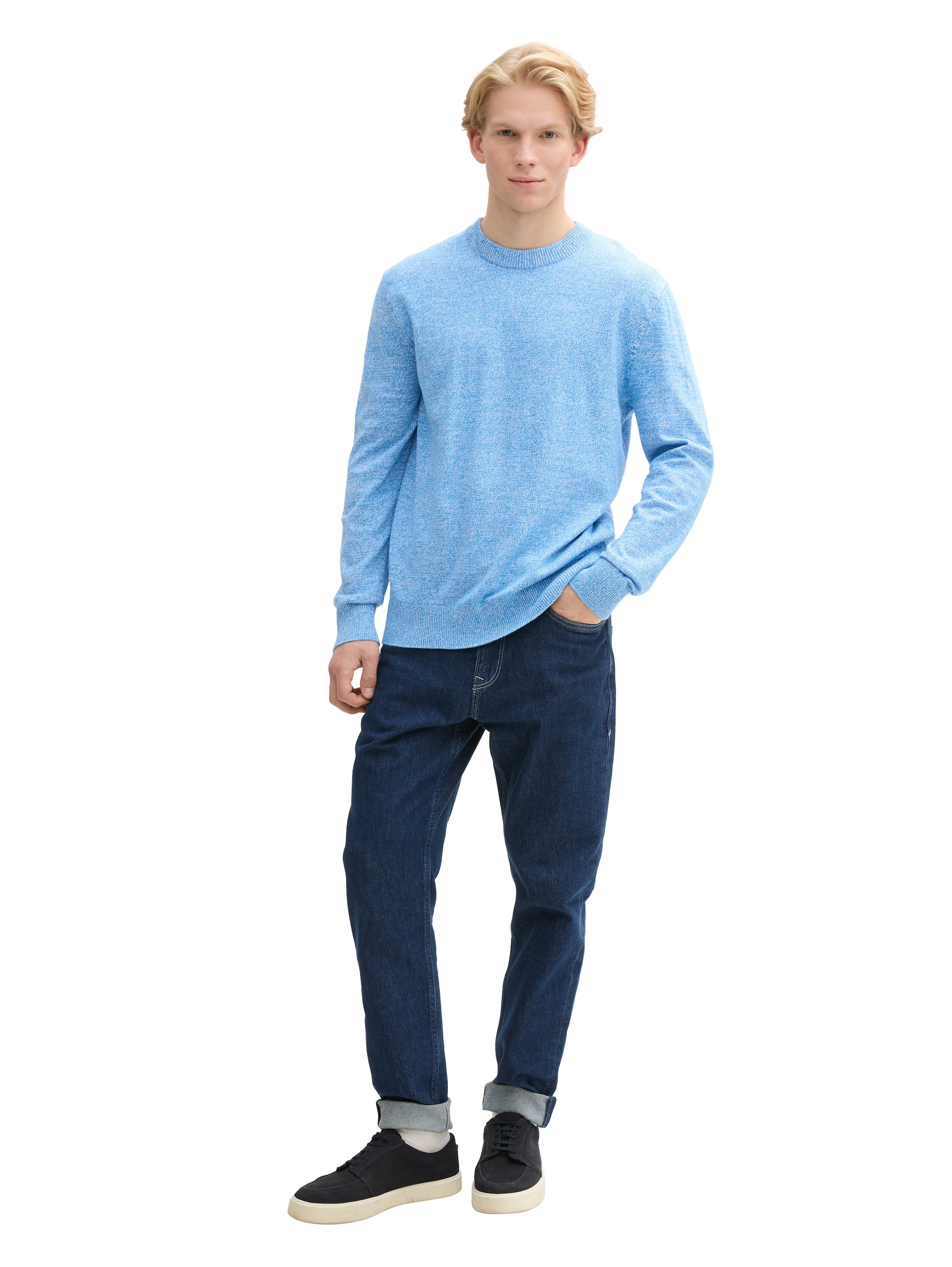 TOM TAILOR Denim Strickpullover, in melierter Optik