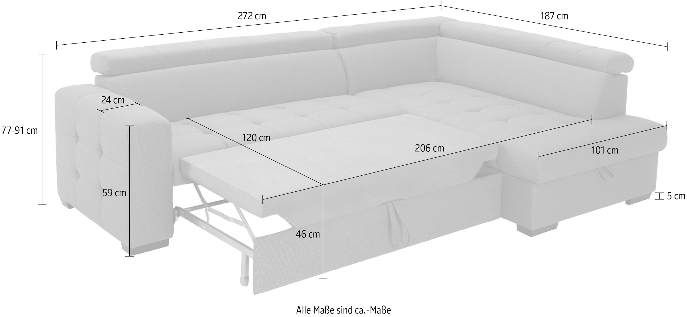 Ecksofa Wahlweise Jelmoli-Versand sofa Bettkasten Bettfunktion Sitzbereich, exxpo mit online »Otusso«, im | Steppung und bestellen fashion -