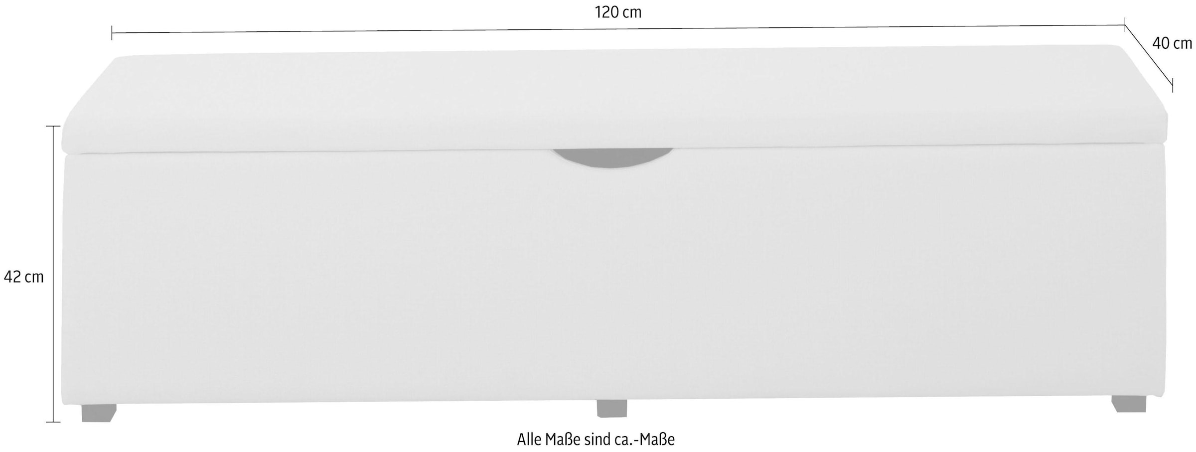 Places of Style Hockerbank »Standard«, Breite 120cm oder 160cm, auch als Garderobenbank oder Bettbank