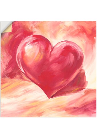 Artland Wandbild »Rosa/rotes Herz«, Herzen, (1 St.), in vielen Grössen & Produktarten... kaufen