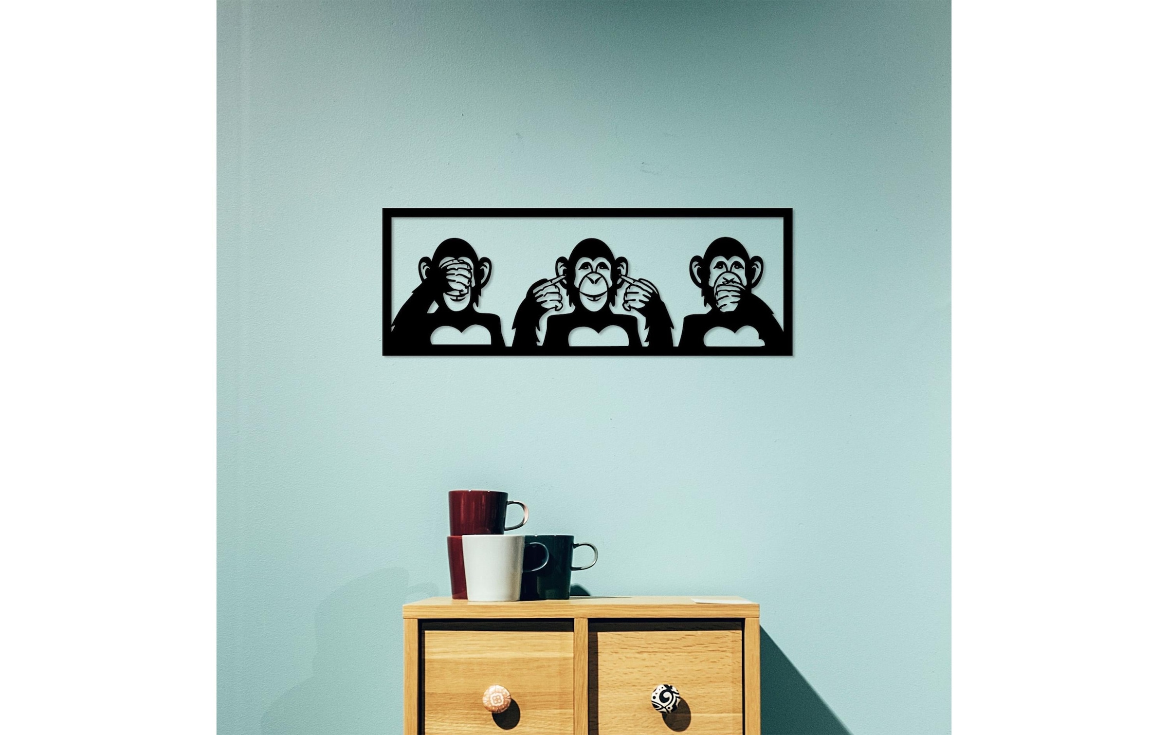 Wanddekoobjekt »Wallxpert Monkeys 70 x 25 cm«