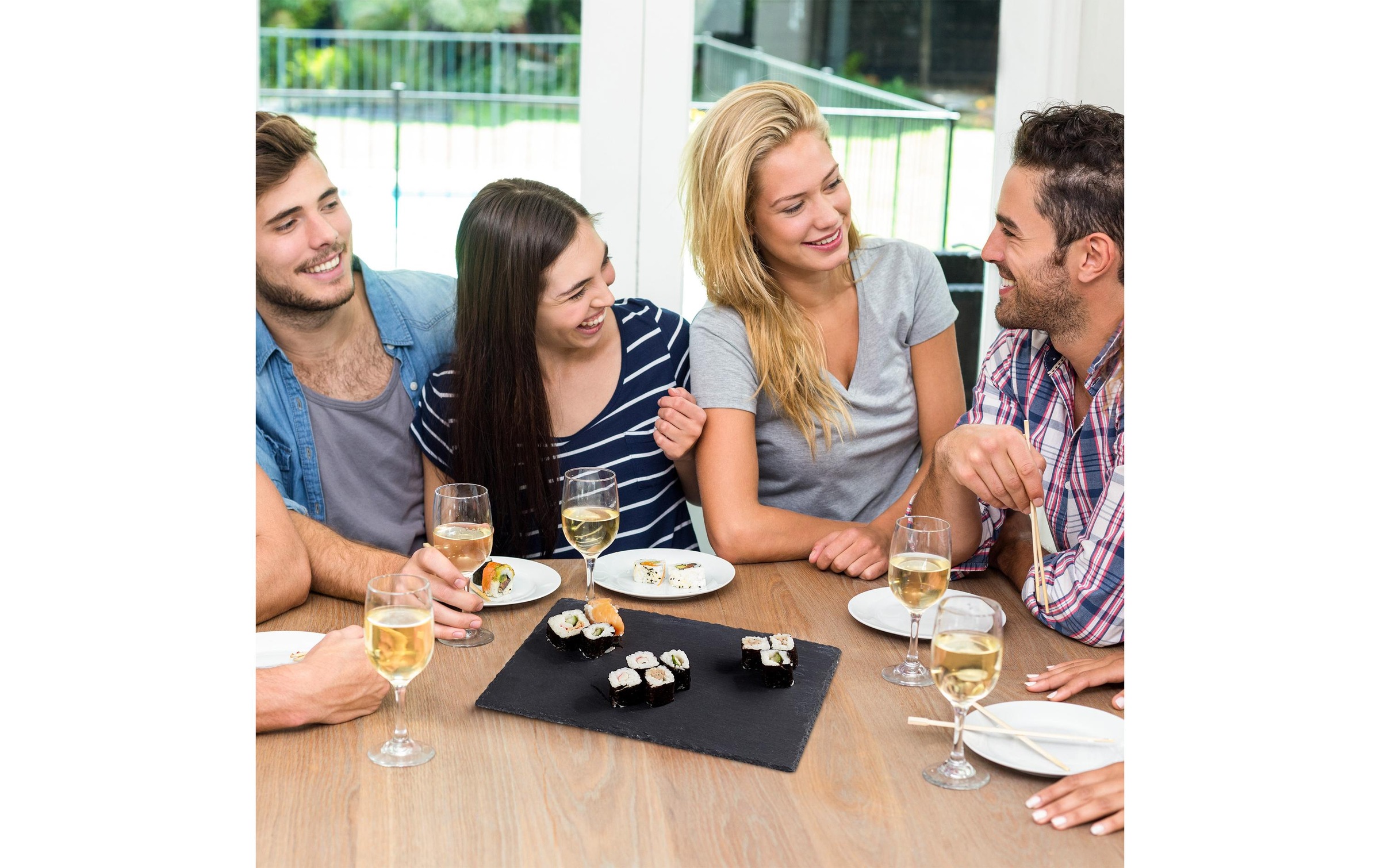 relaxdays Servierplatte »Anthrazit, 6 Stück«