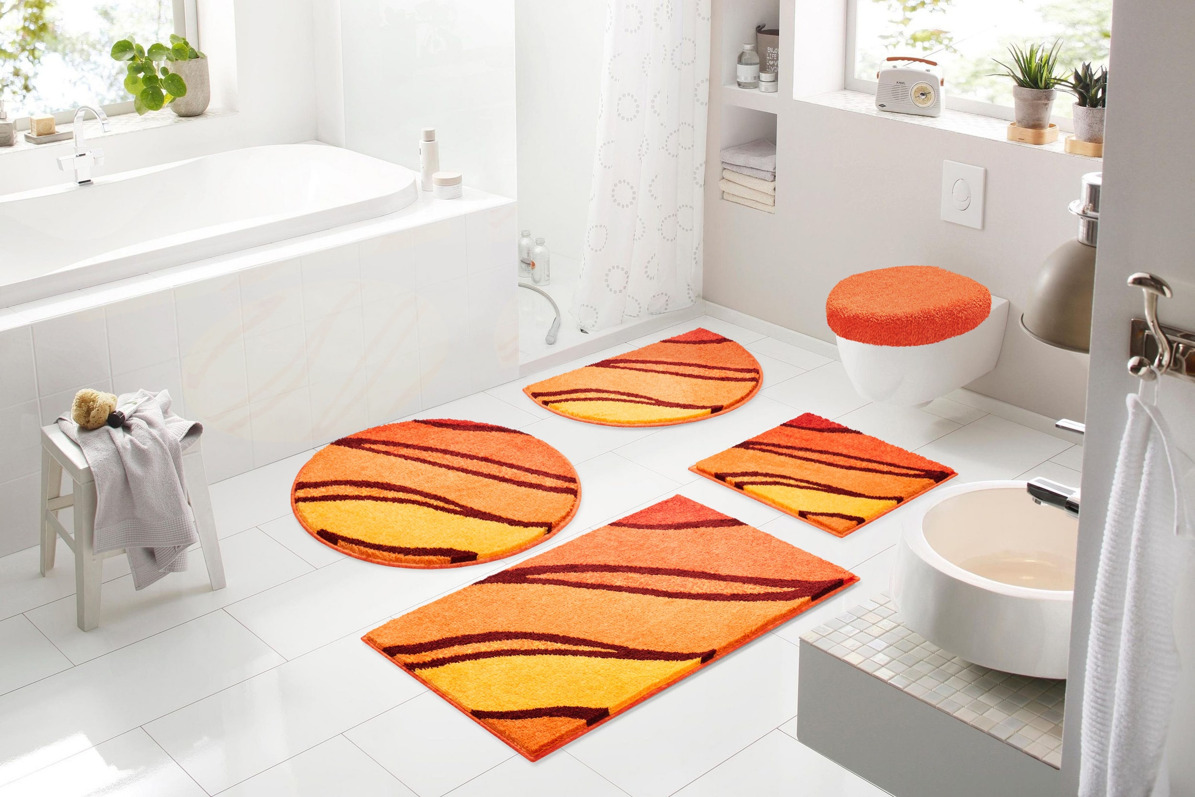 Grund Badematte »Belize, Badvorleger, Badezimmer Teppich, sehr weich«, rutschhemmend beschichtet, schnell trocknend-fussbodenheizungsgeeignet, weiche Haptik, auch als 3 teiliges Set erhältlich, Made in Europe