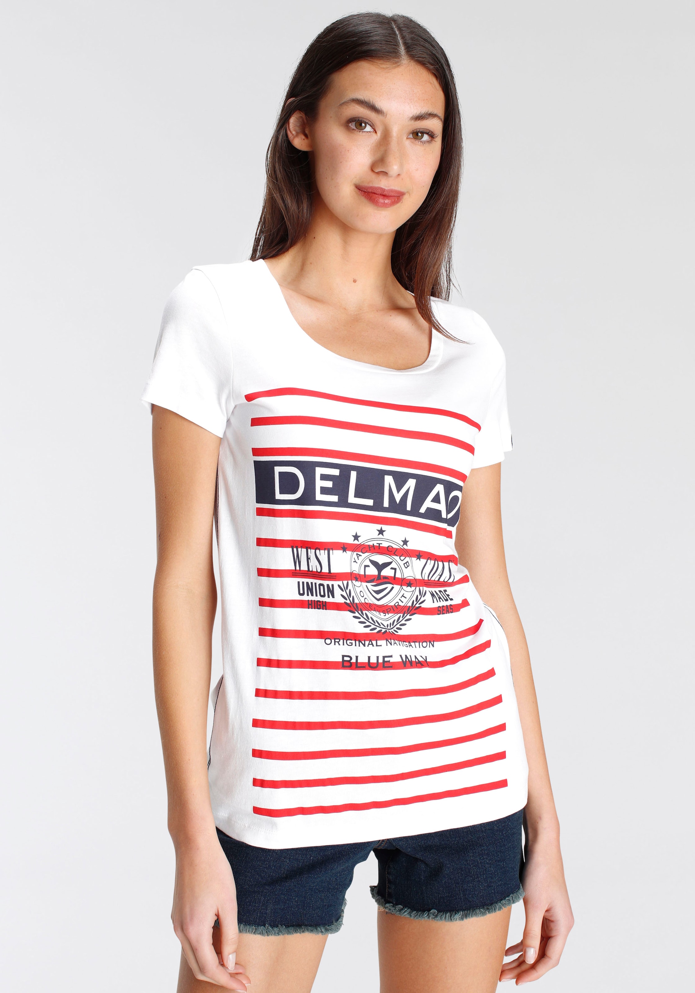 Sehr beliebte Neuheiten DELMAO Print-Shirt, mit sportivem Schweiz Marken-Logodruck MARKE! online shoppen Jelmoli-Versand grossen NEUE - bei
