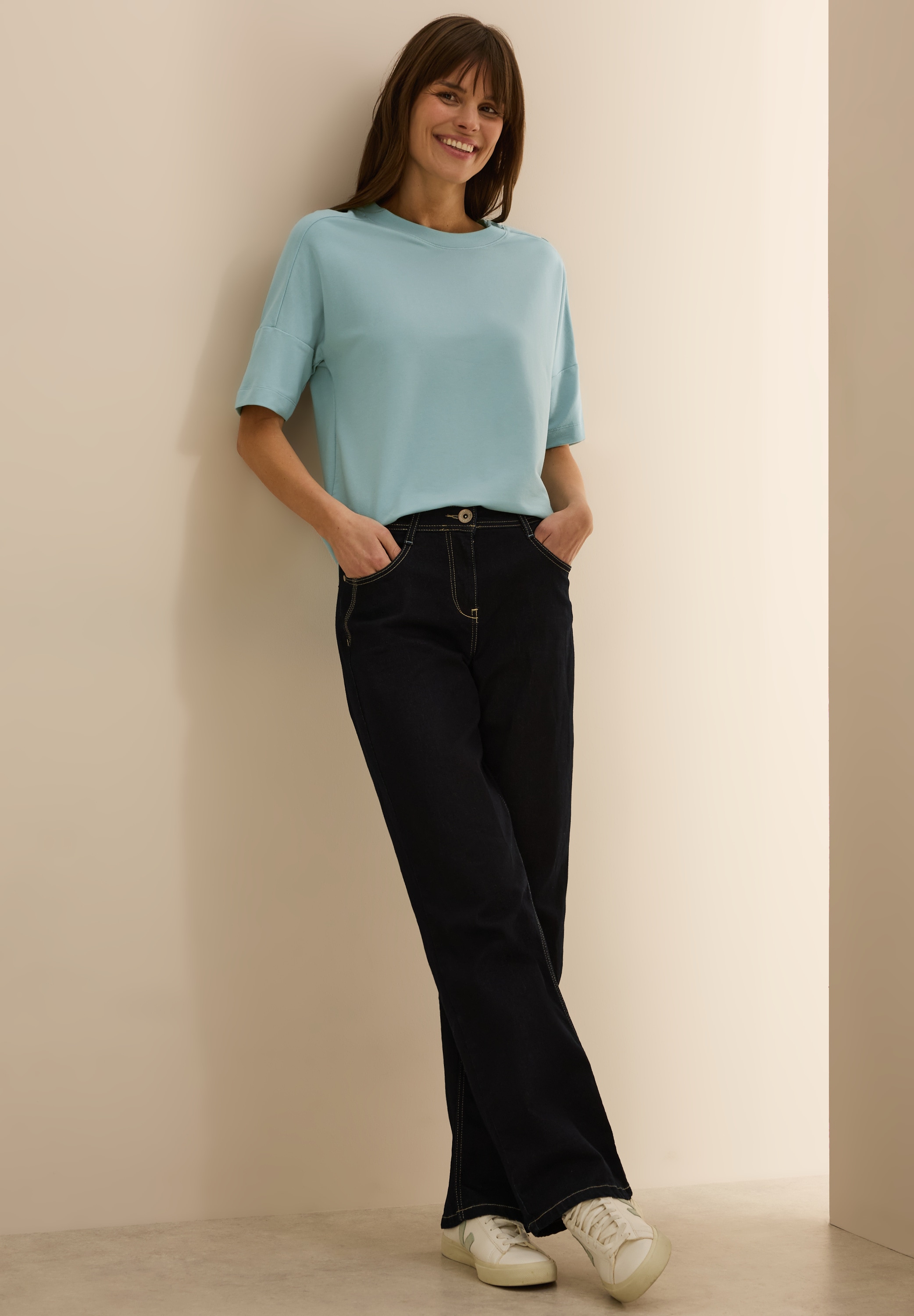 Cecil T-Shirt, mit Knopfdetail