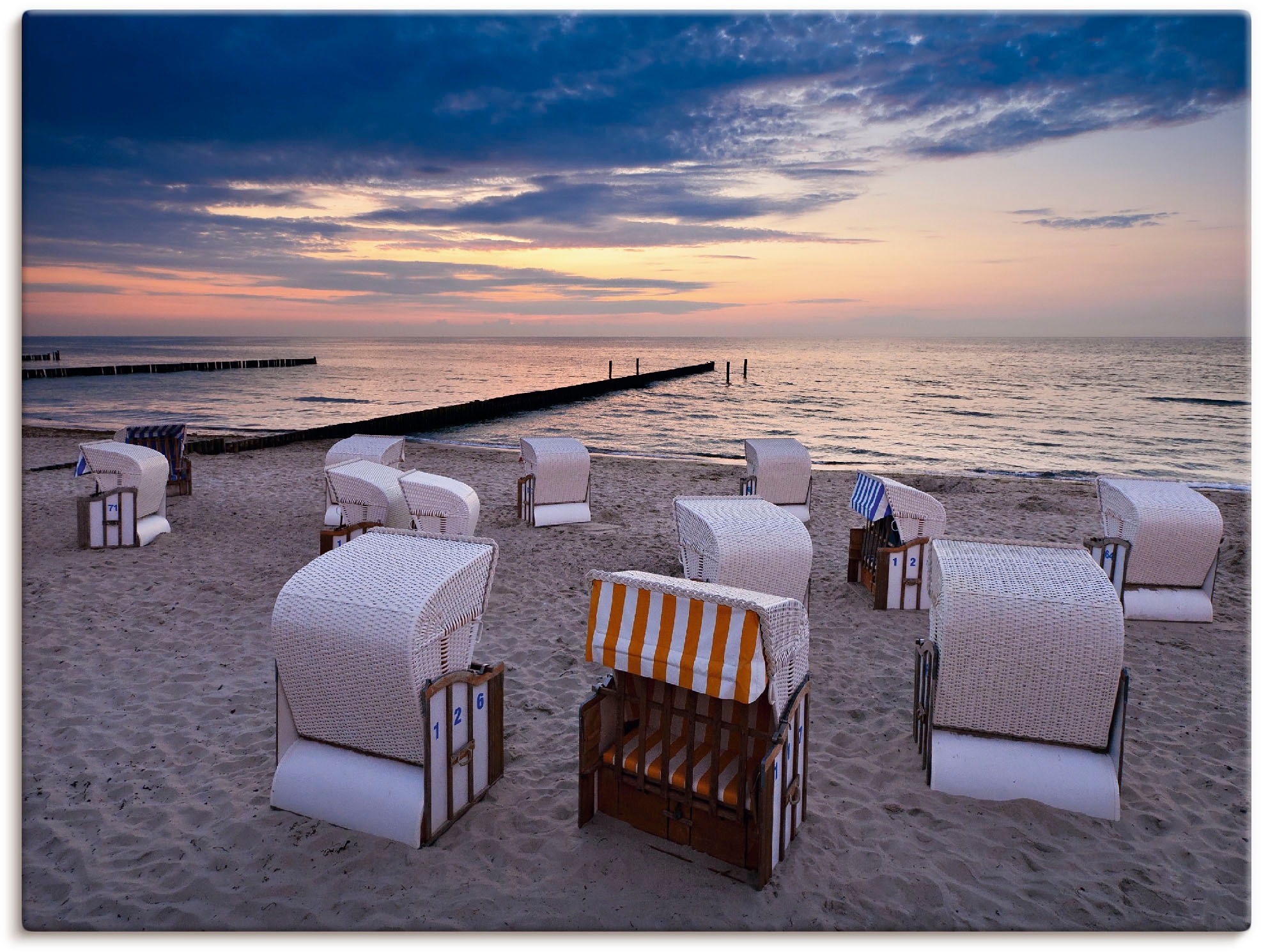 Leinwandbild »Strandkörbe an der Ostsee«, Strand, (1 St.), auf Keilrahmen gespannt