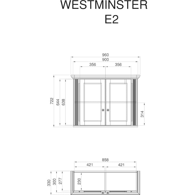 Home affaire Hängeschrank »Westminster«, im romantischen Landhausstil,  Breite 96 cm commander en ligne