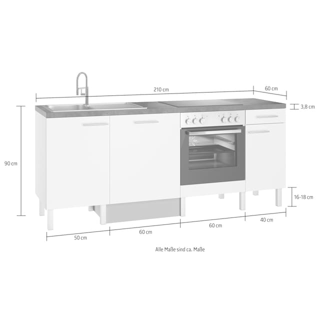 ❤ OPTIFIT Küche »Lilly2«, Breite 210 cm, wahlweise mit E-Geräten entdecken  im Jelmoli-Online Shop