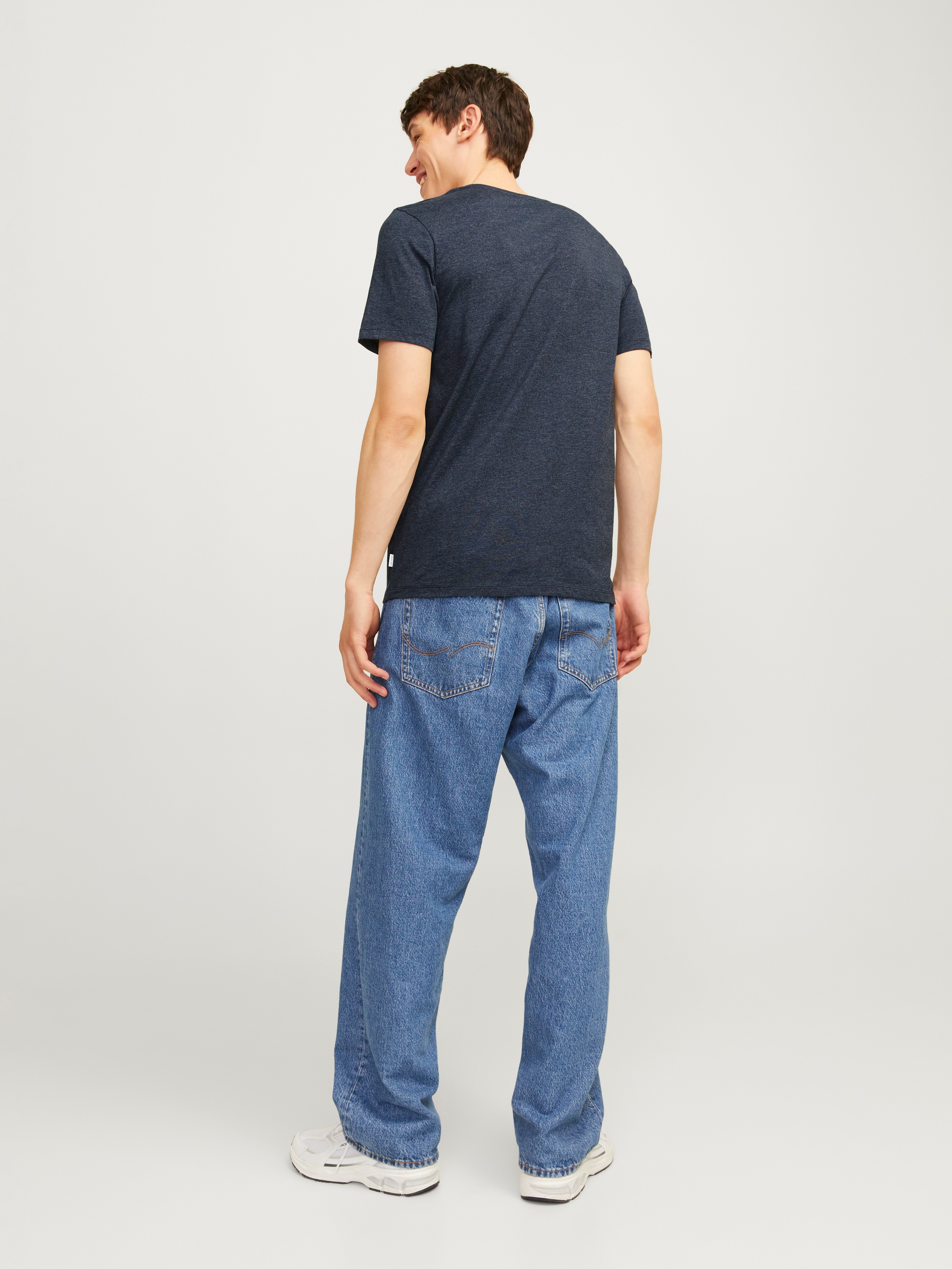 Jack & Jones Rundhalsshirt »JJEORGANIC MELANGE TEE SS O-NECK NOOS«, in Melange Optik