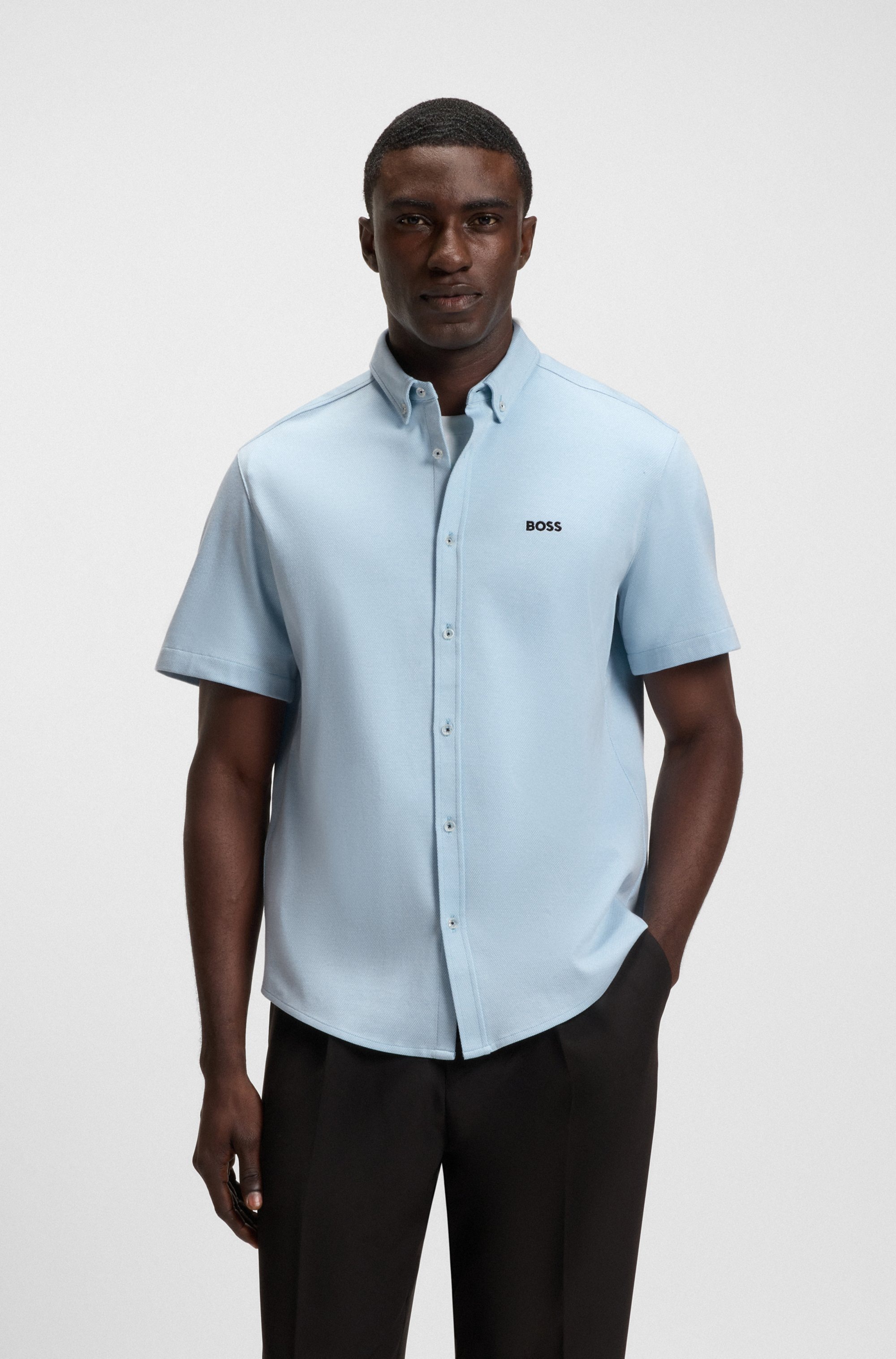 BOSS GREEN Kurzarmhemd »B Motion S« softe Baumwolle, Vier-Wege-Stretch, knitterfrei