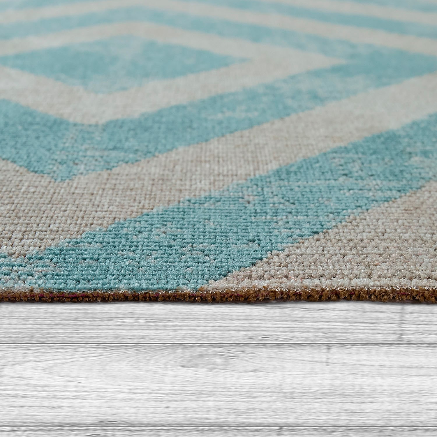Paco Home Teppich »Poco 821«, rund, 6 mm Höhe, Kurzflor, Rauten-Design, In- und Outdoor geeignet