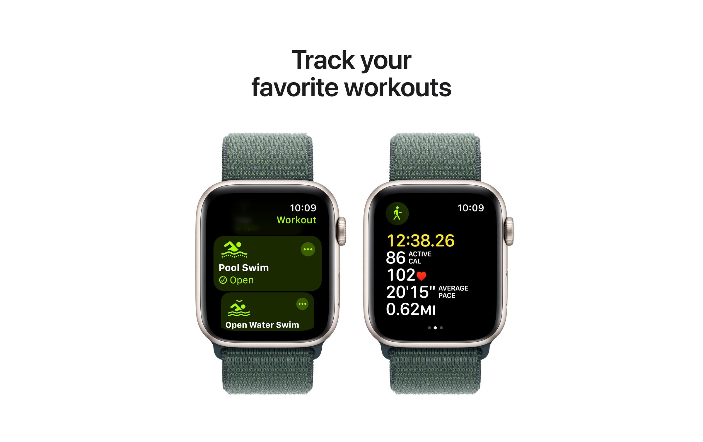 Apple Watch SE (2024), 44 mm, GPS + Cellular, Sport Loop, Polarstern
