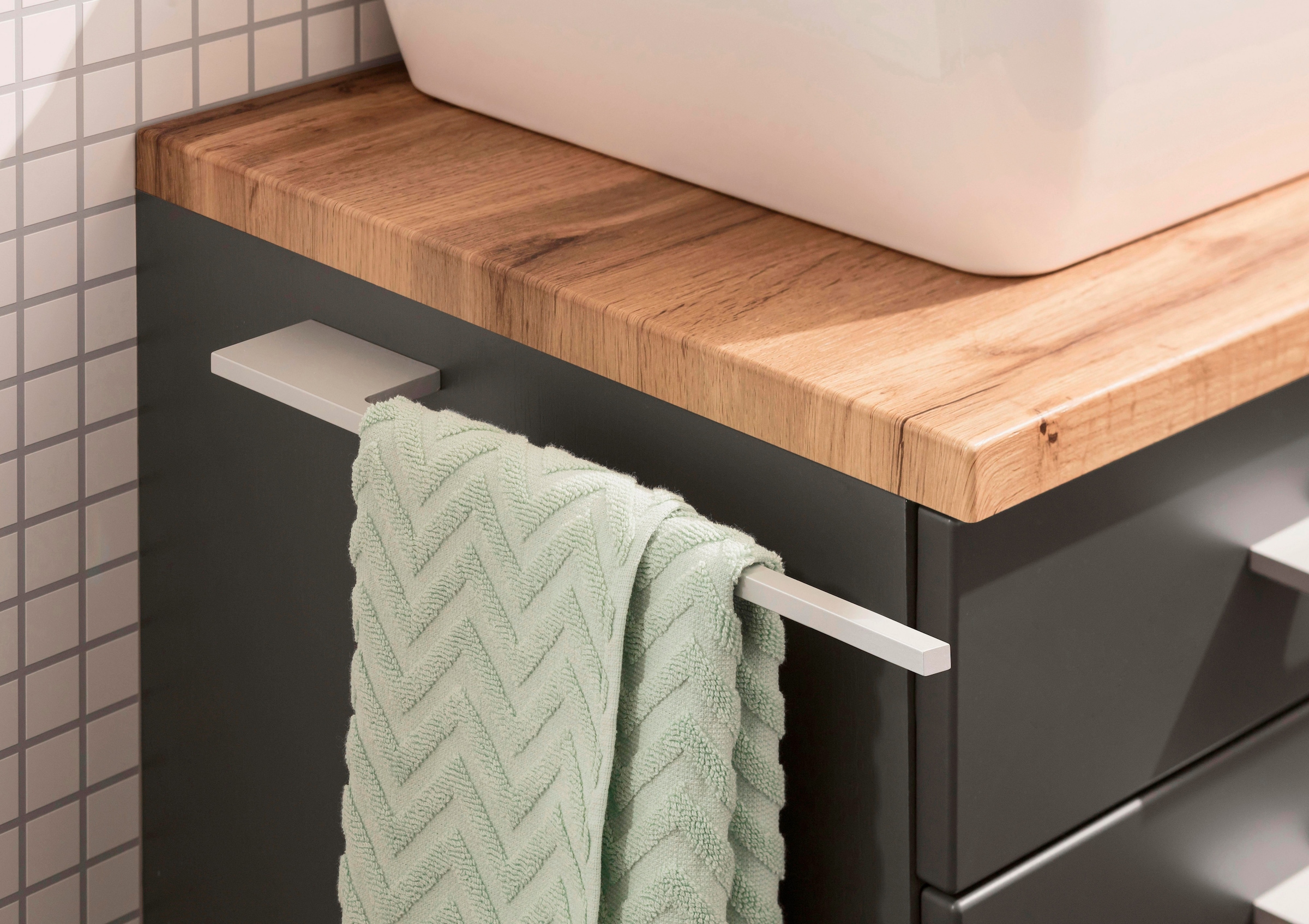 welltime Waschbeckenunterschrank »Davos«, Badmöbel, Waschtisch inkl. Waschbecken, Breite 90 cm