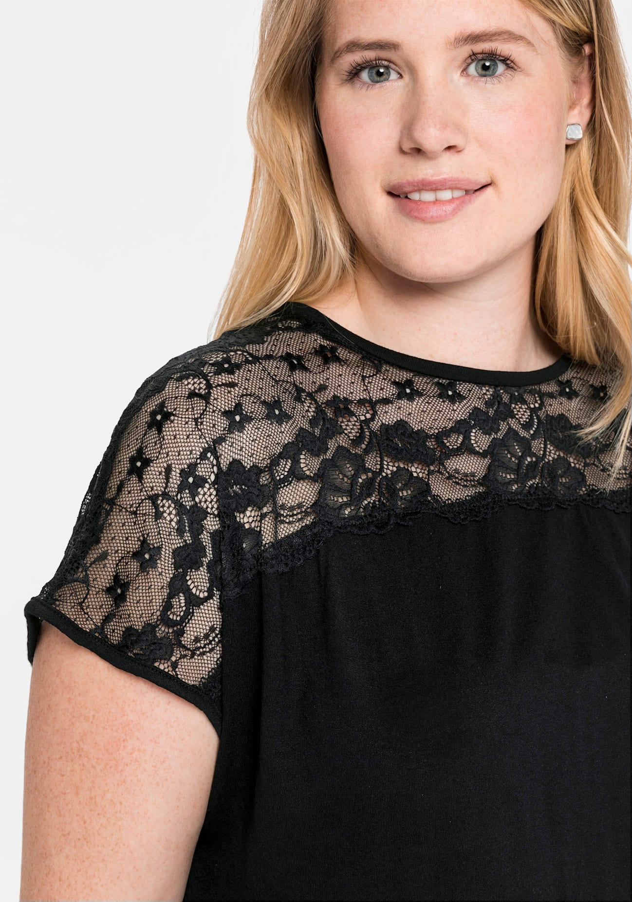 Sheego Spitzenshirt »Spitzenshirt«, (1 tlg.)