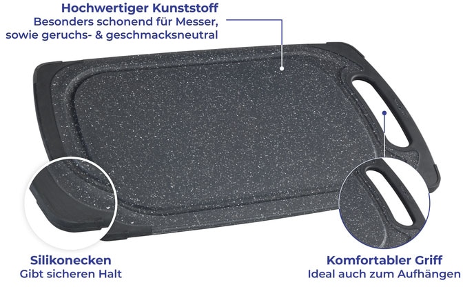 Maximex Schneidebrett »2in1«, (1 St.), wendbar, inkl. Auftauplatte, lebensmittelecht