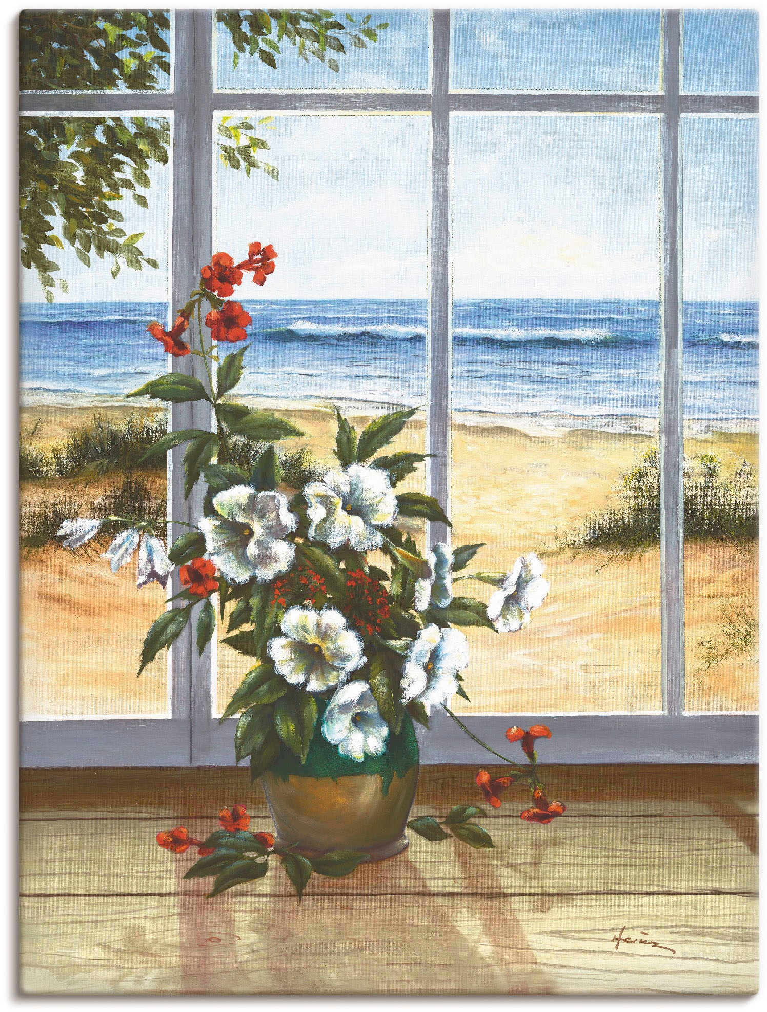 Artland Wandbild »Meerblick«, Fensterblick, (1 St.), als Leinwandbild, Poster in verschied. Grössen