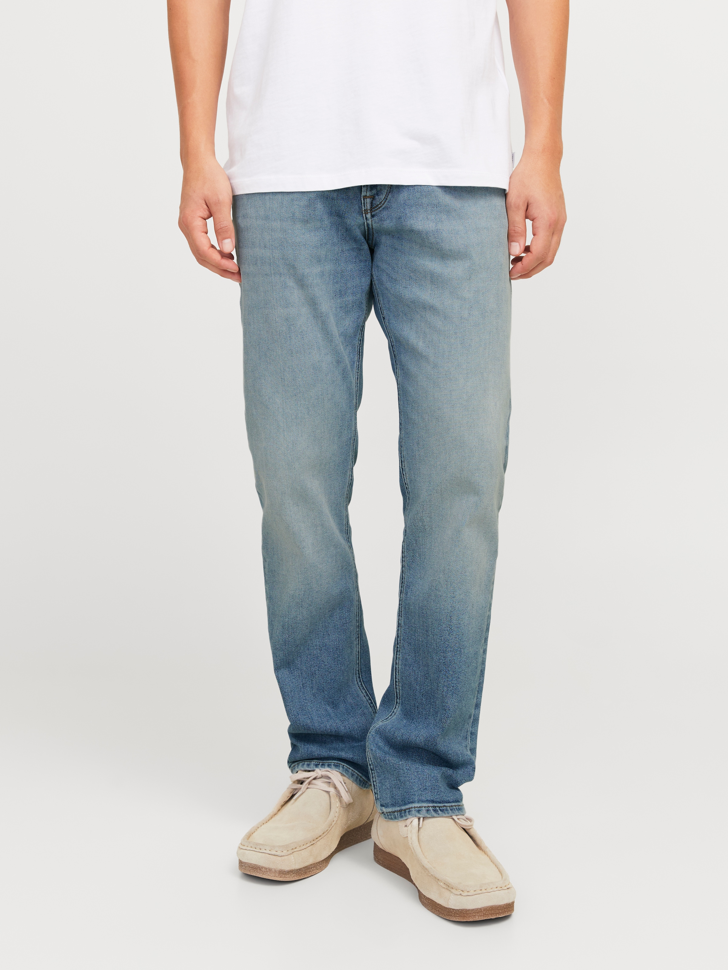 Jack & Jones Regular-fit-Jeans »JJICLARK mit Used-Look und Stretch für den Alltag« mit Abriebeffekten