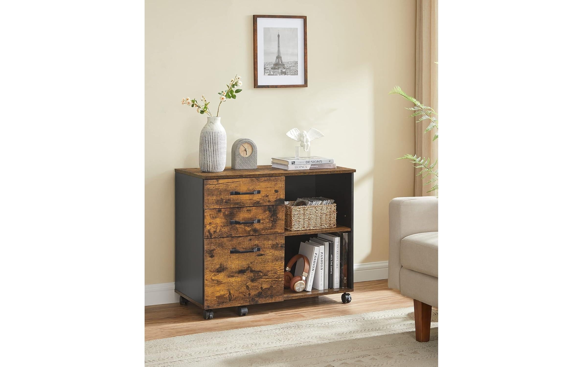 SONGMICS Aktenschrank »mit Rollen 80 x 40 x 66 cm«
