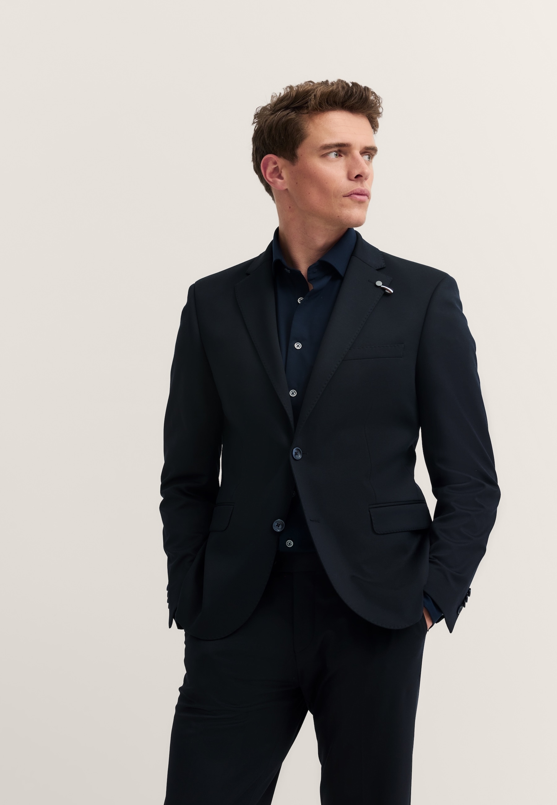 bugatti Anzugsakko "Regular Fit" Jersey-Artikel mit Stretch