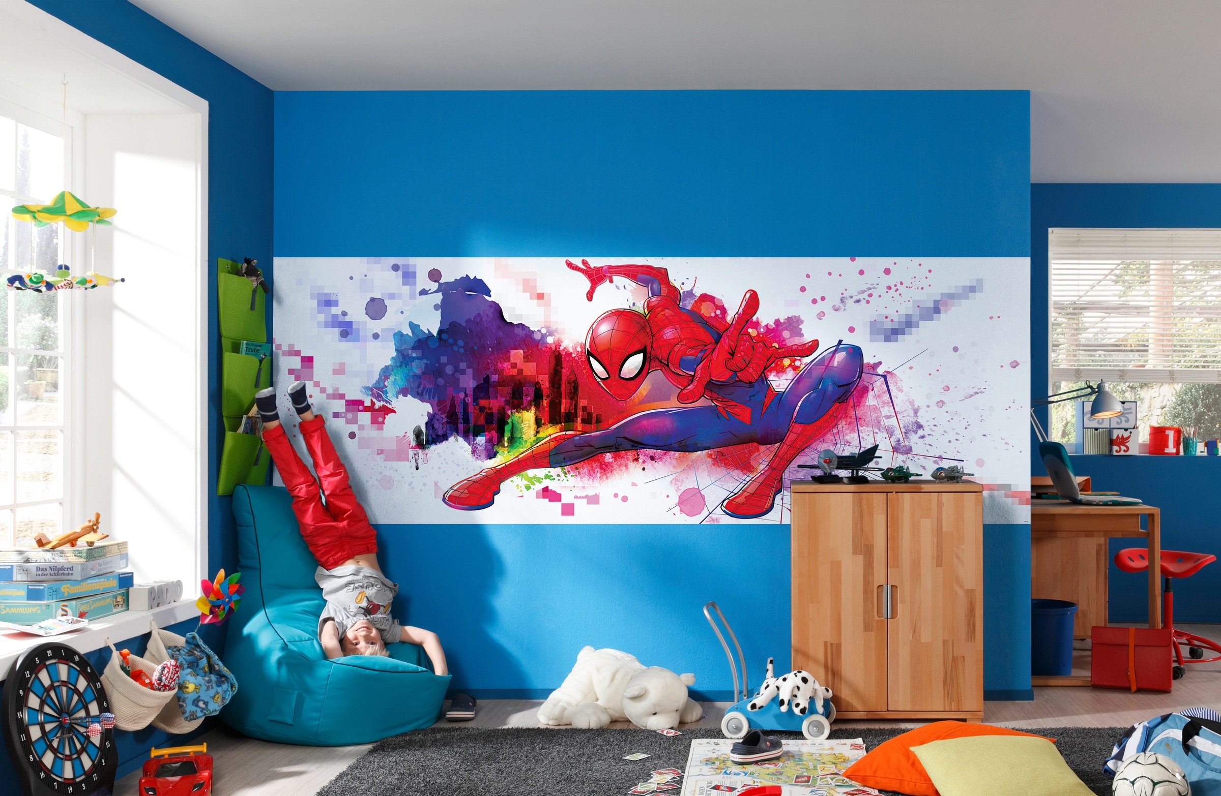 Komar Fototapete »Spider-Man Graffiti Art - Grösse 368 x 127 cm«, bedruckt, Kinderzimmer