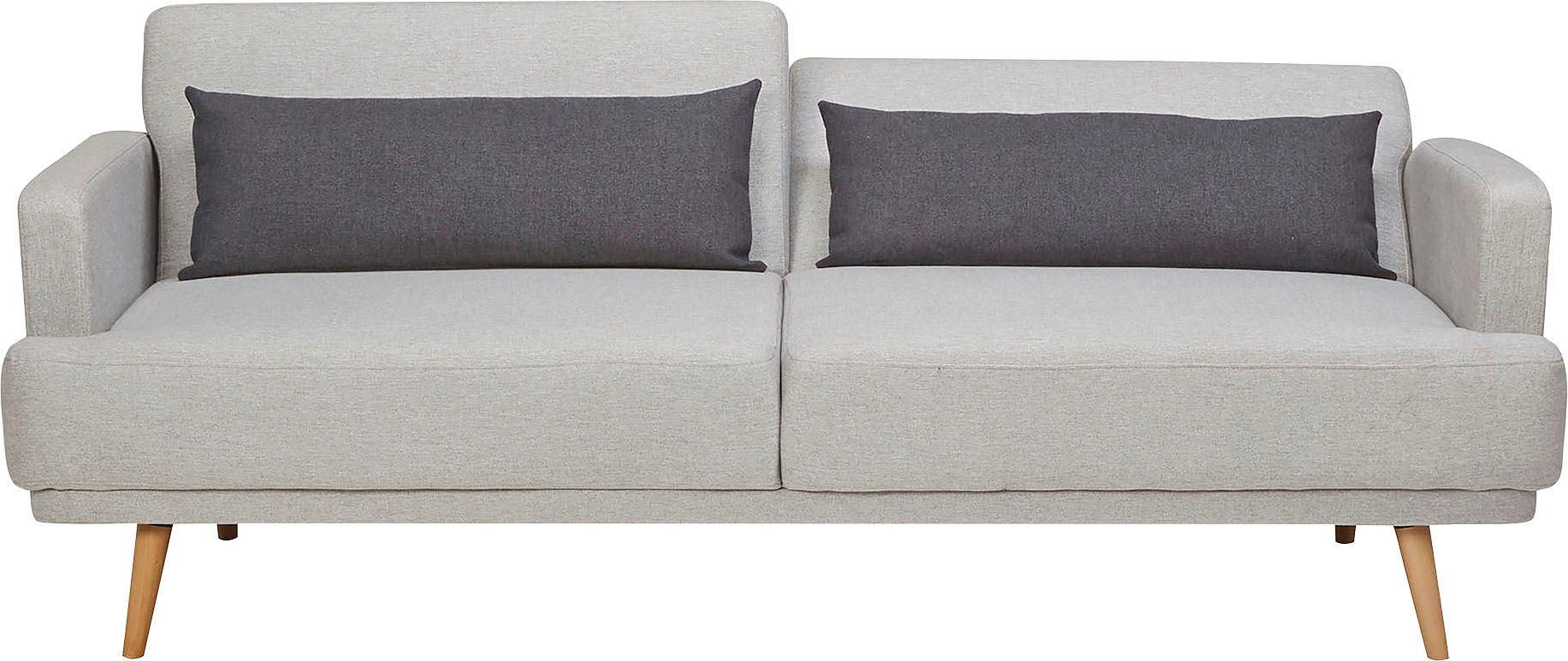 SalesFever Schlafsofa »Malmö - Komfortabler 2,5-Sitzer inklusive Zierkissen«, mit Schlaffunktion, Breite 214 cm